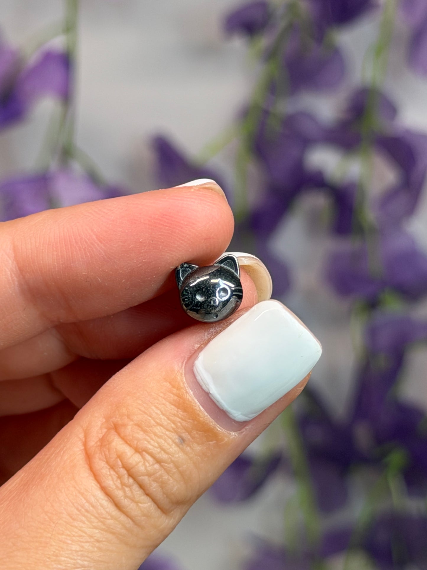 Mini Hematite Cat Beads