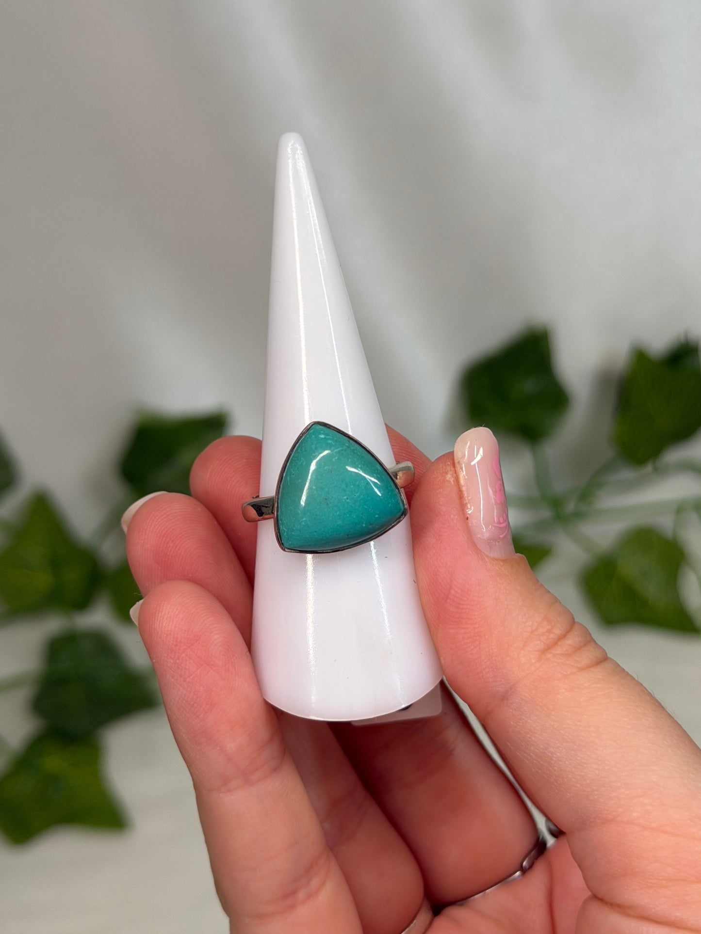 Chrysocolla Ring Size R (925 Sterling Silver)