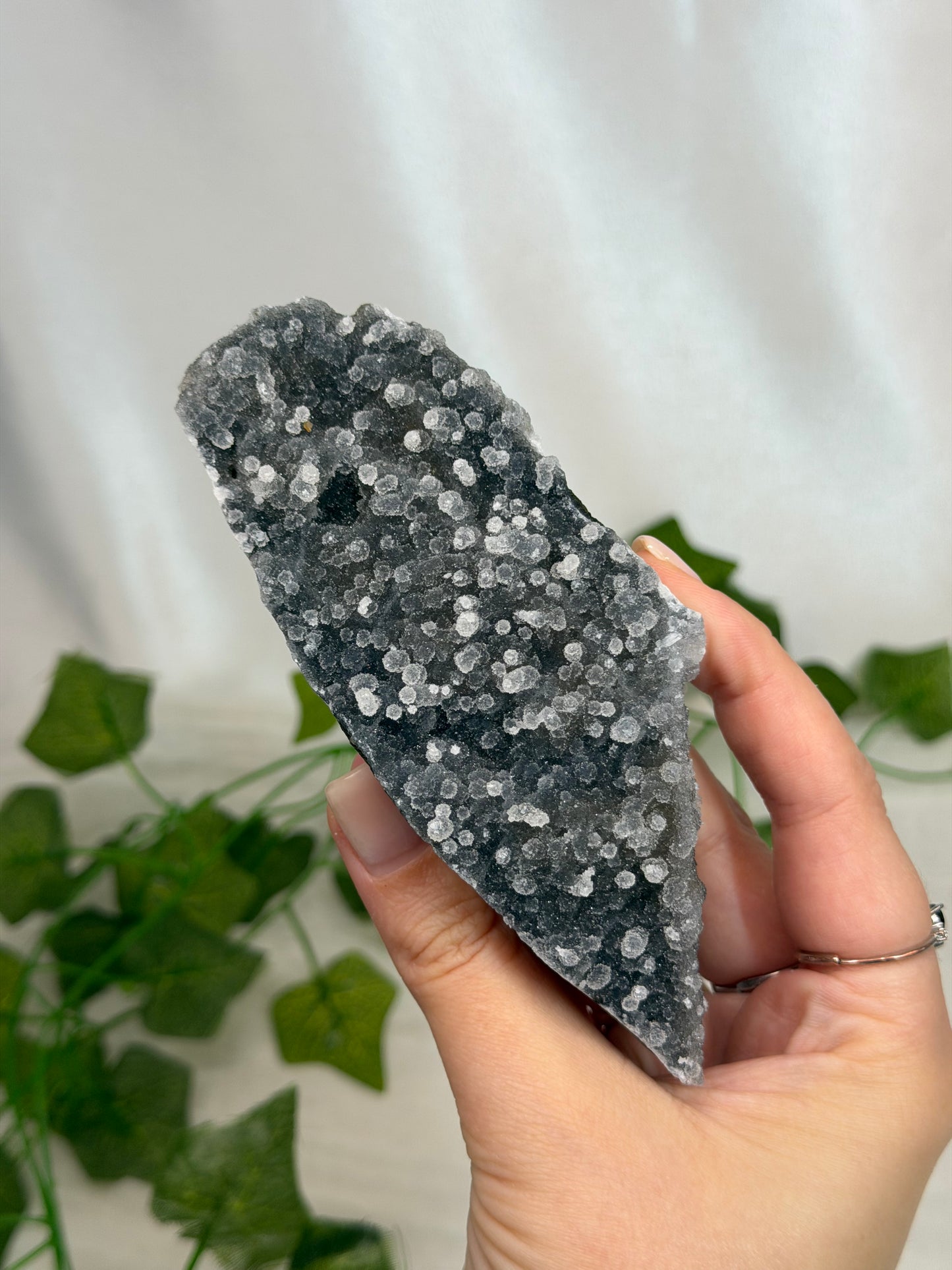 Apophyllite & Stilbite on Black Chalcedony Cutbases