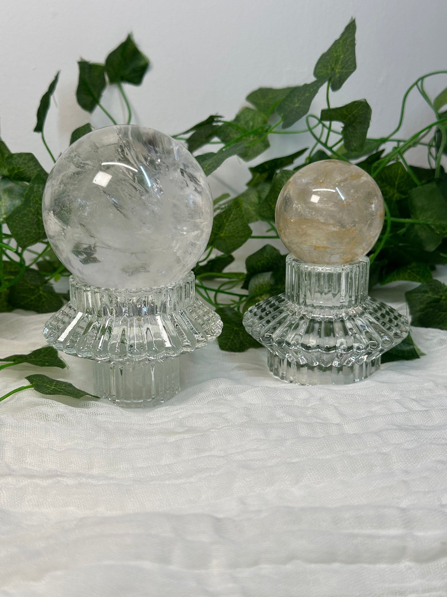 Clear Glass Sphere / Candle Holder