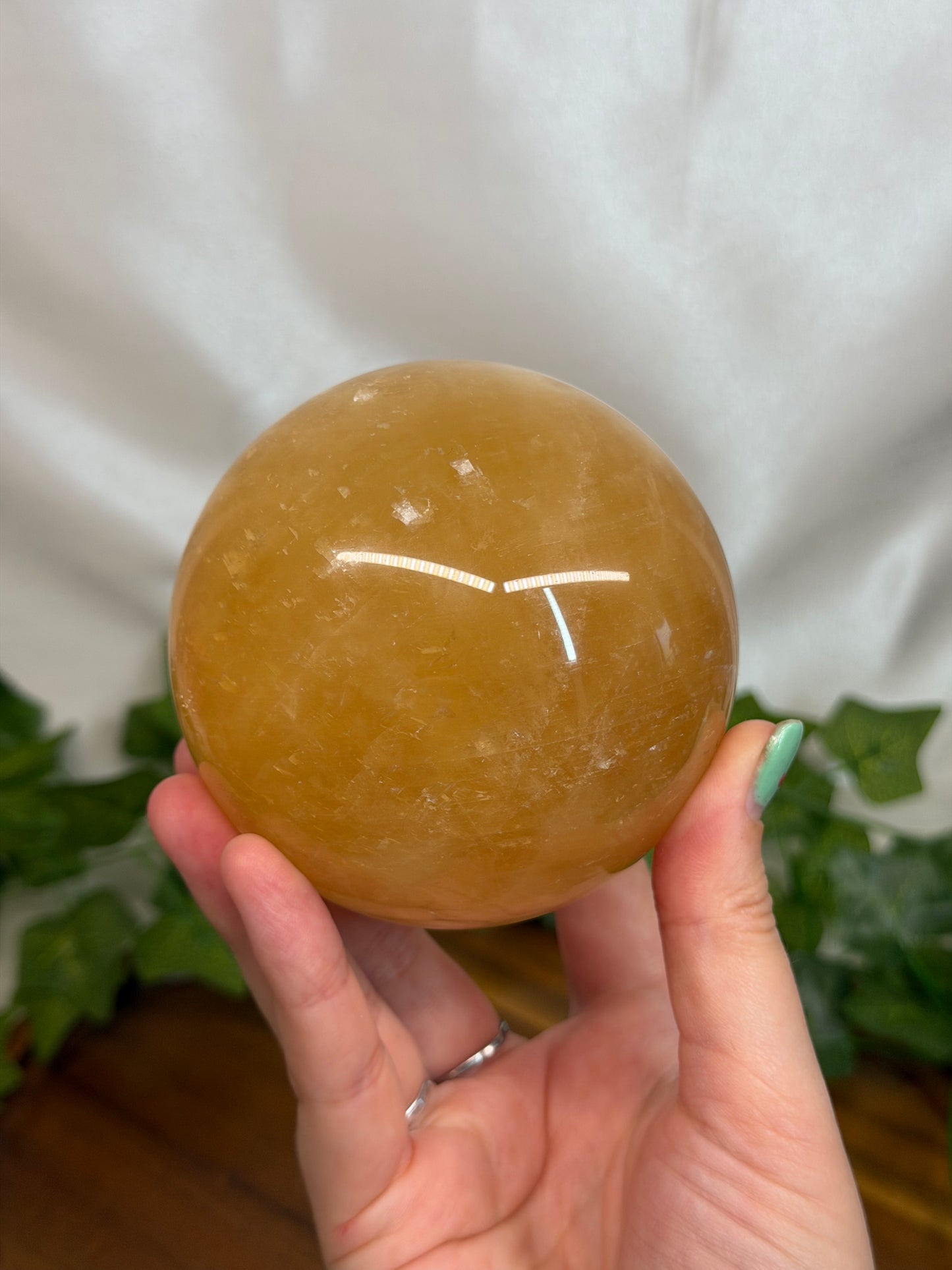 8.5cm Golden Calcite Sphere