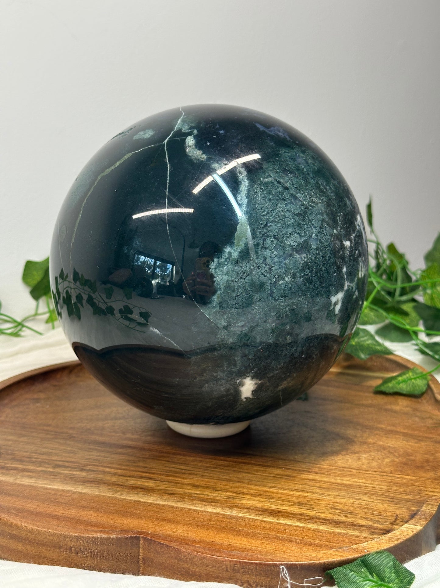 17cm Moss Agate Sphere