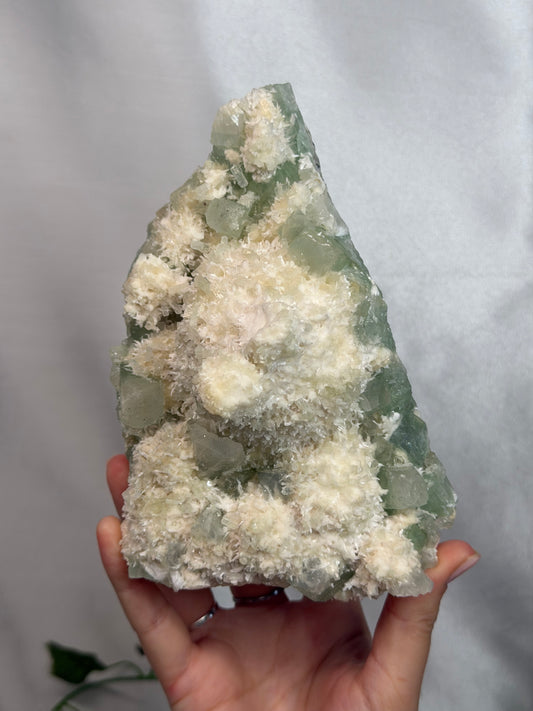Green Apophyllite & Mordenite Cutbase