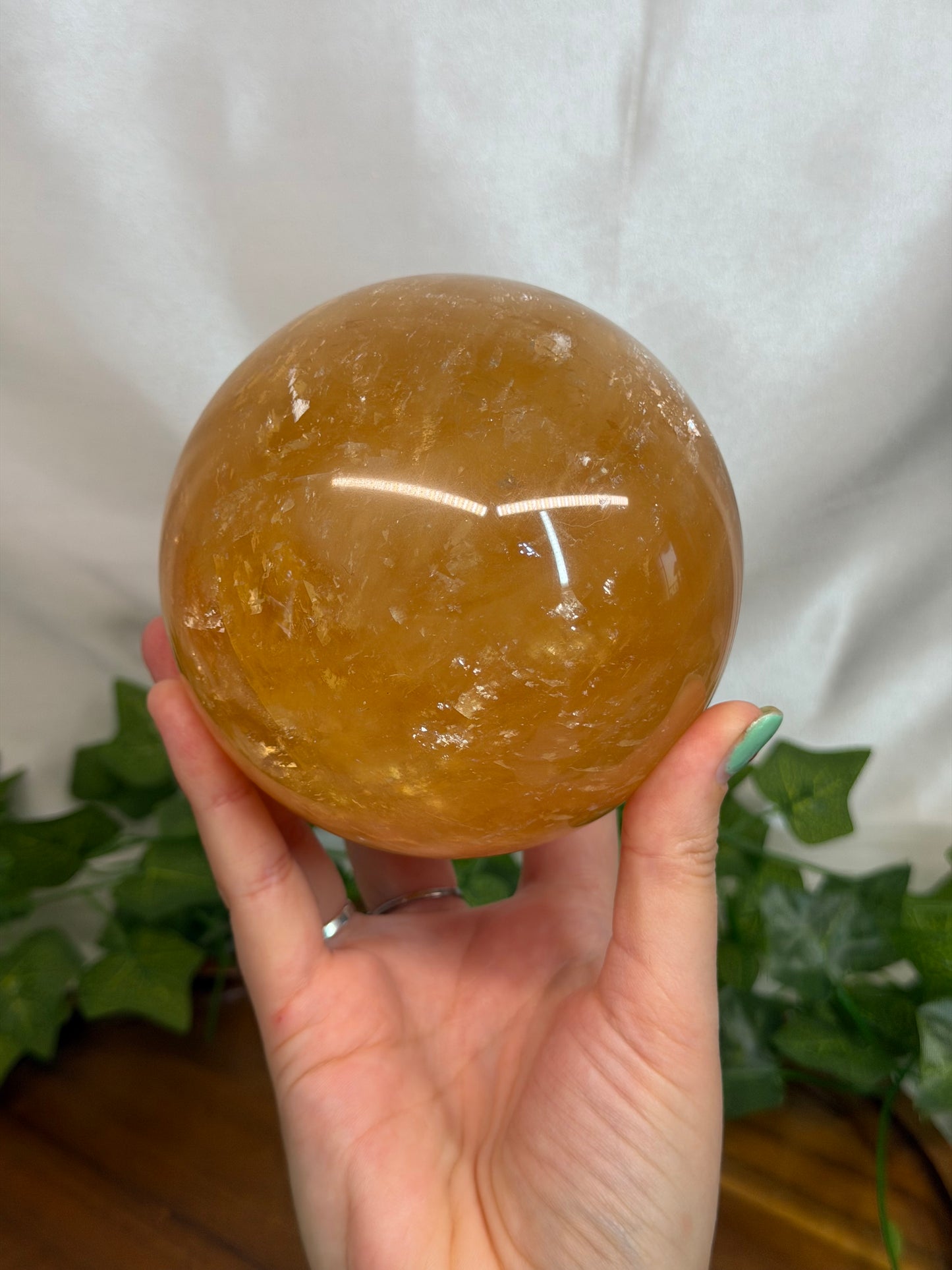 10cm Golden Calcite Sphere