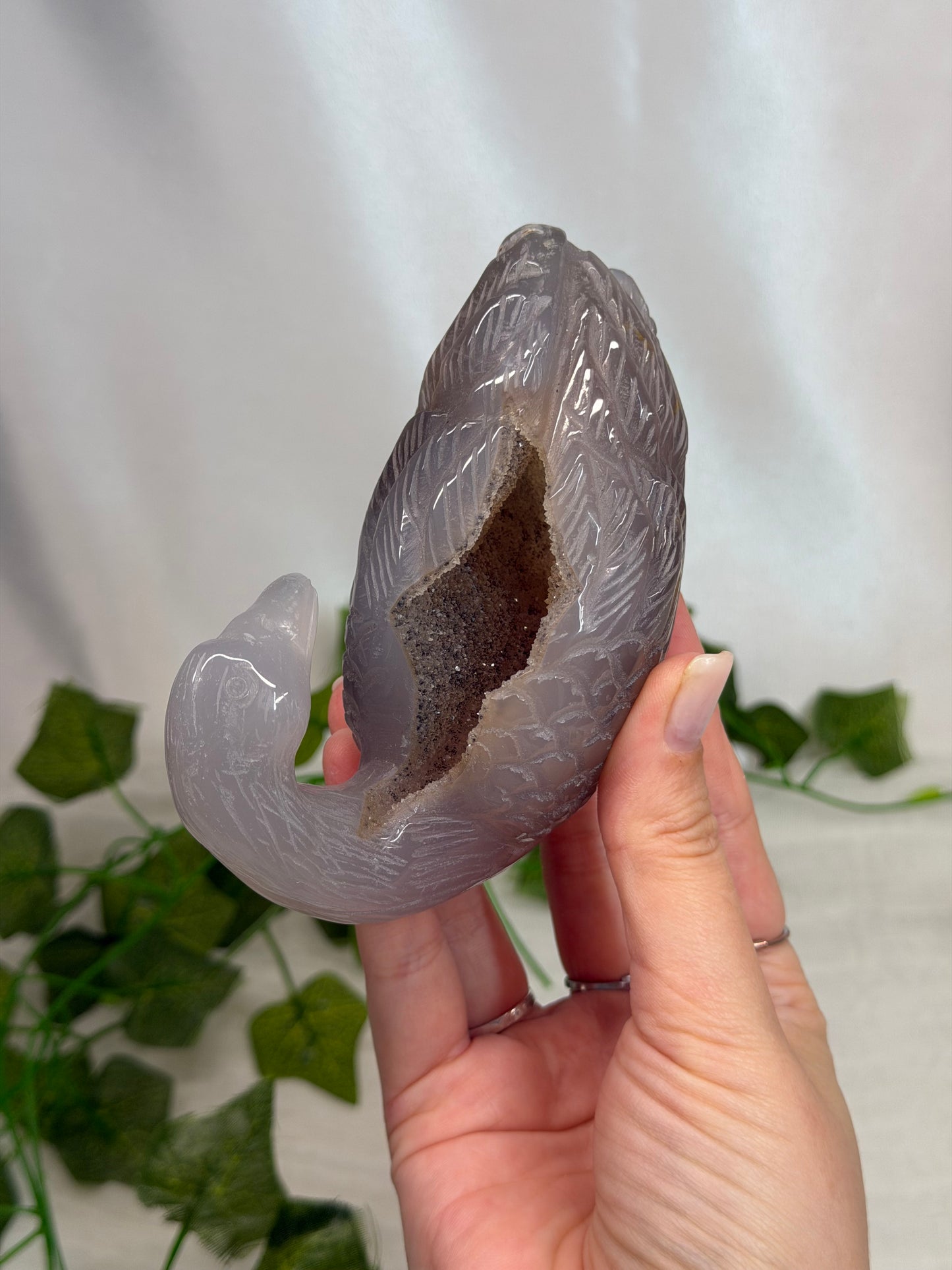 Druzy Agate Swan