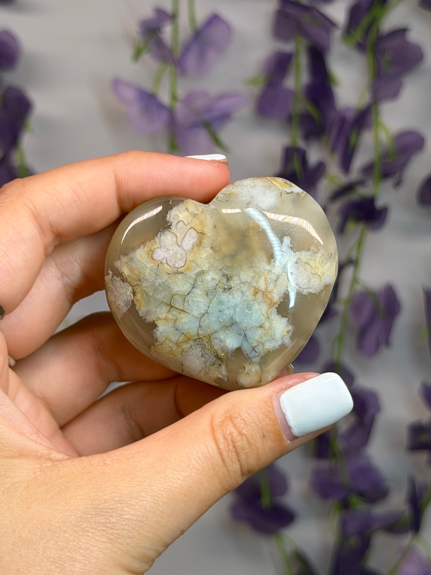 Flower Agate Hearts