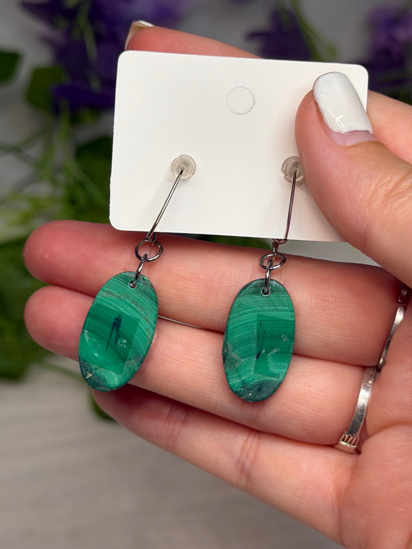 *Imperfect Malachite Earrings C