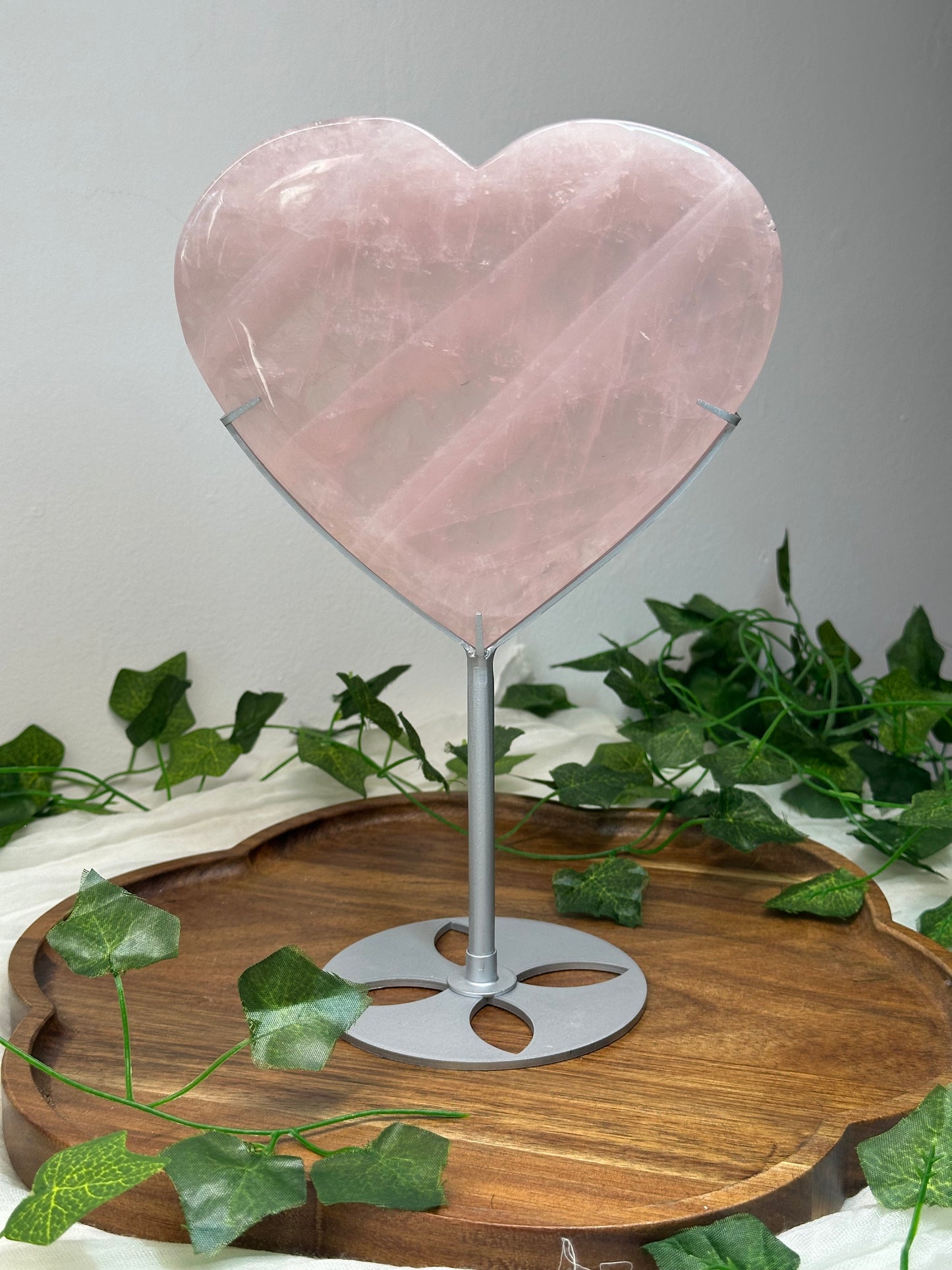 Rose Quartz Heart on a Stand