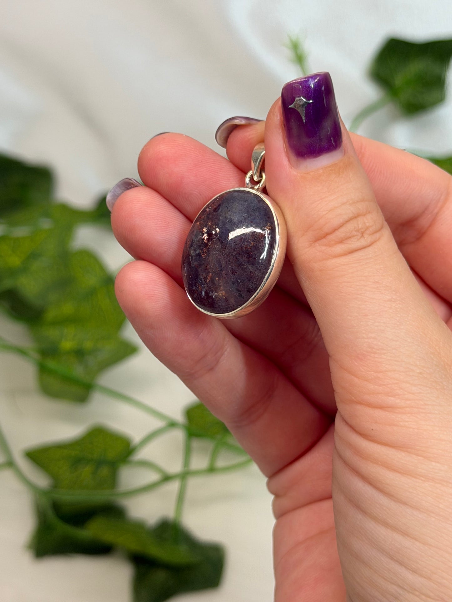 Iolite x Sunstone Pendant (925 Sterling Silver)