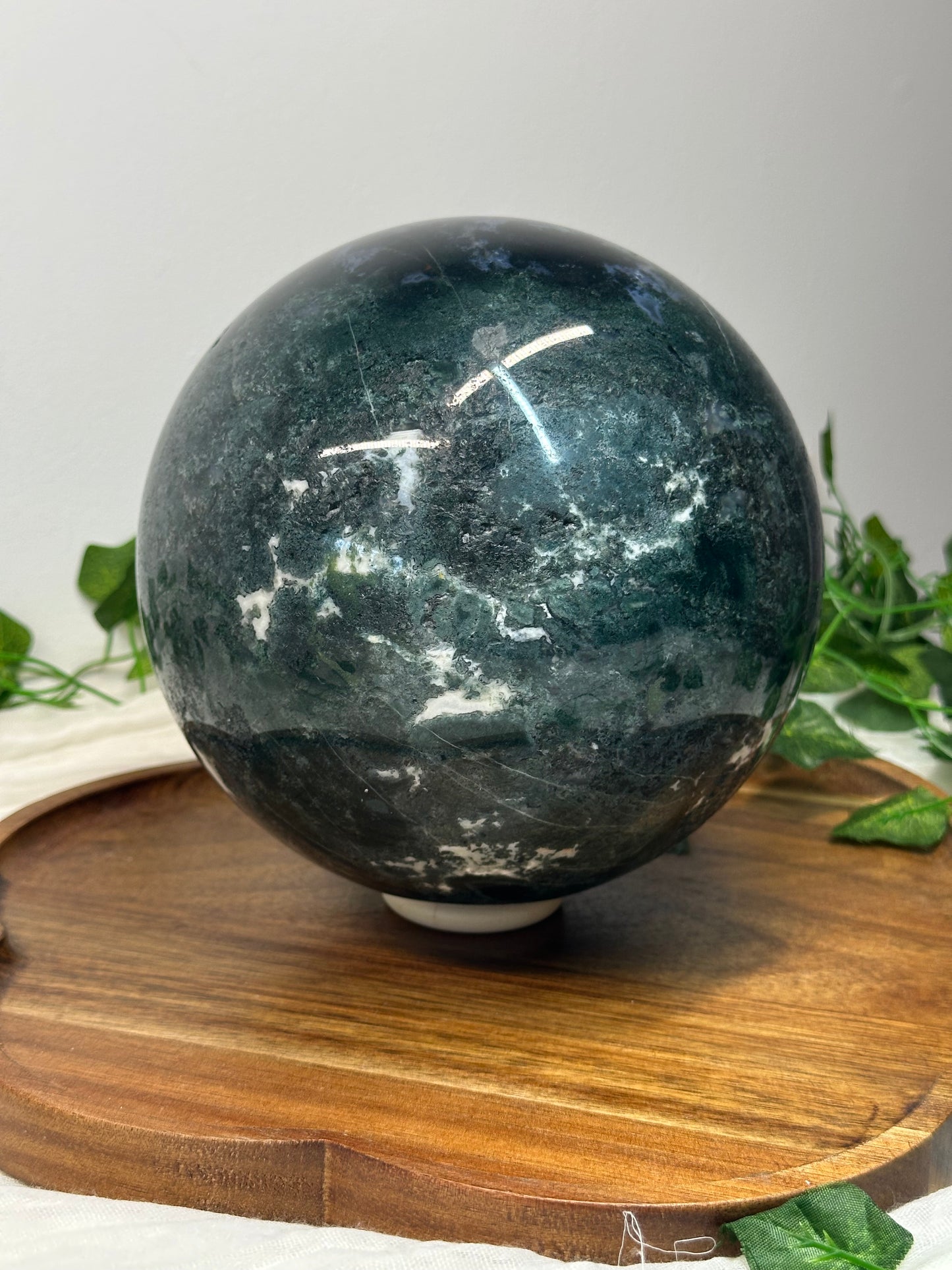 17cm Moss Agate Sphere