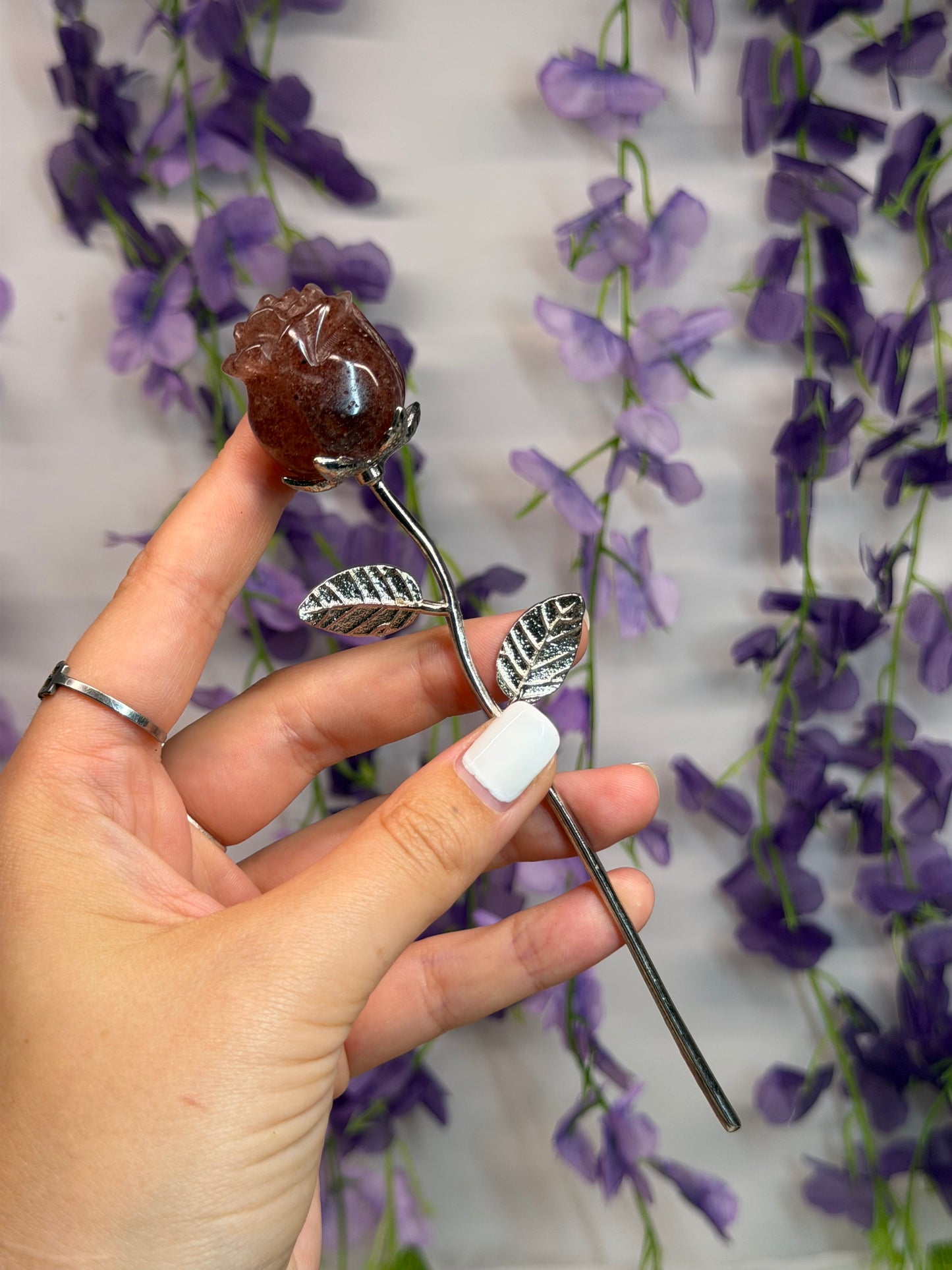 Strawberry Quartz Stemmed Roses