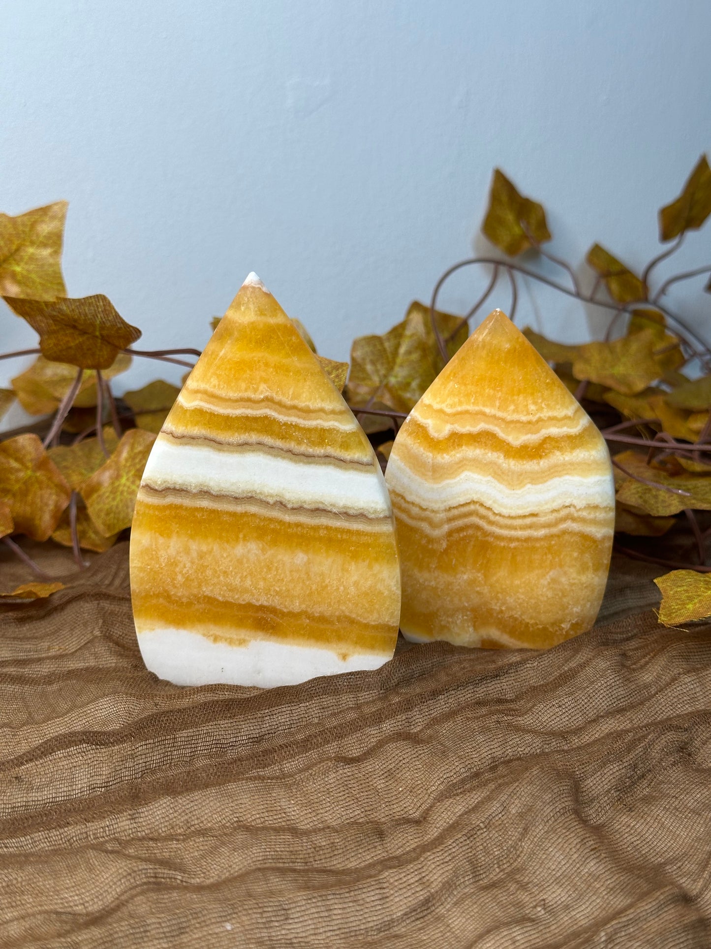 Orange Calcite Shields