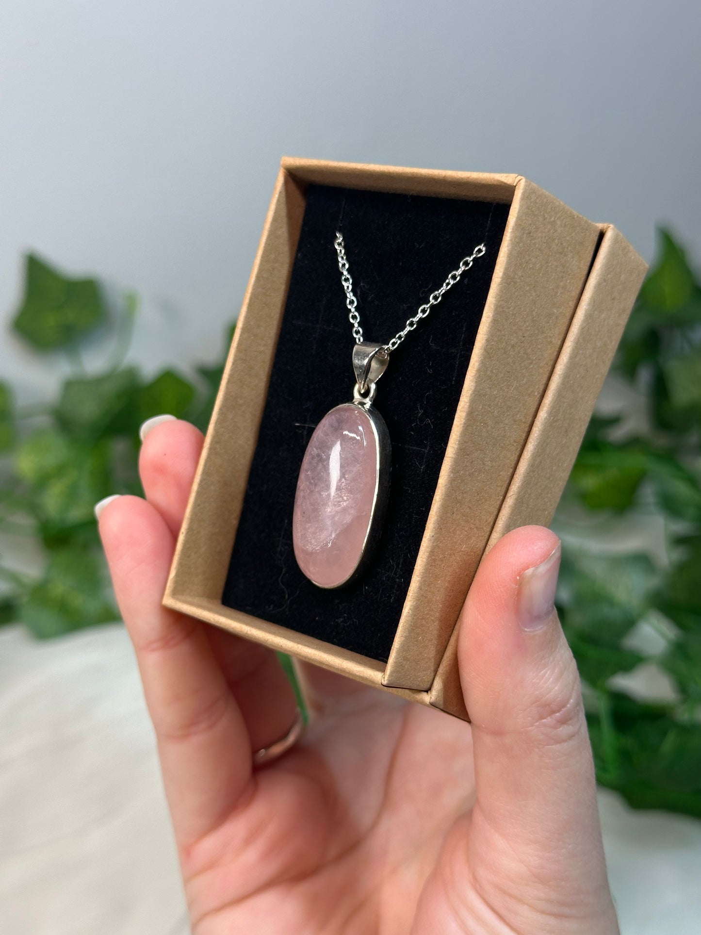 Rose Quartz Pendant (925 Sterling Silver)