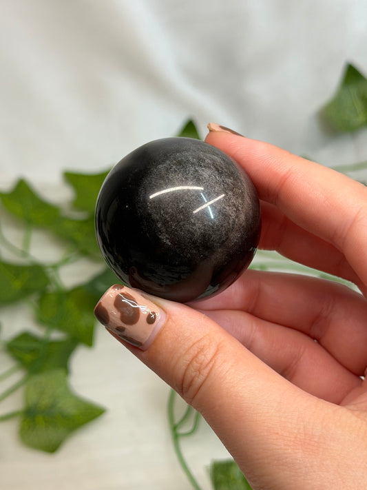 4cm Silver Sheen Obsidian Sphere