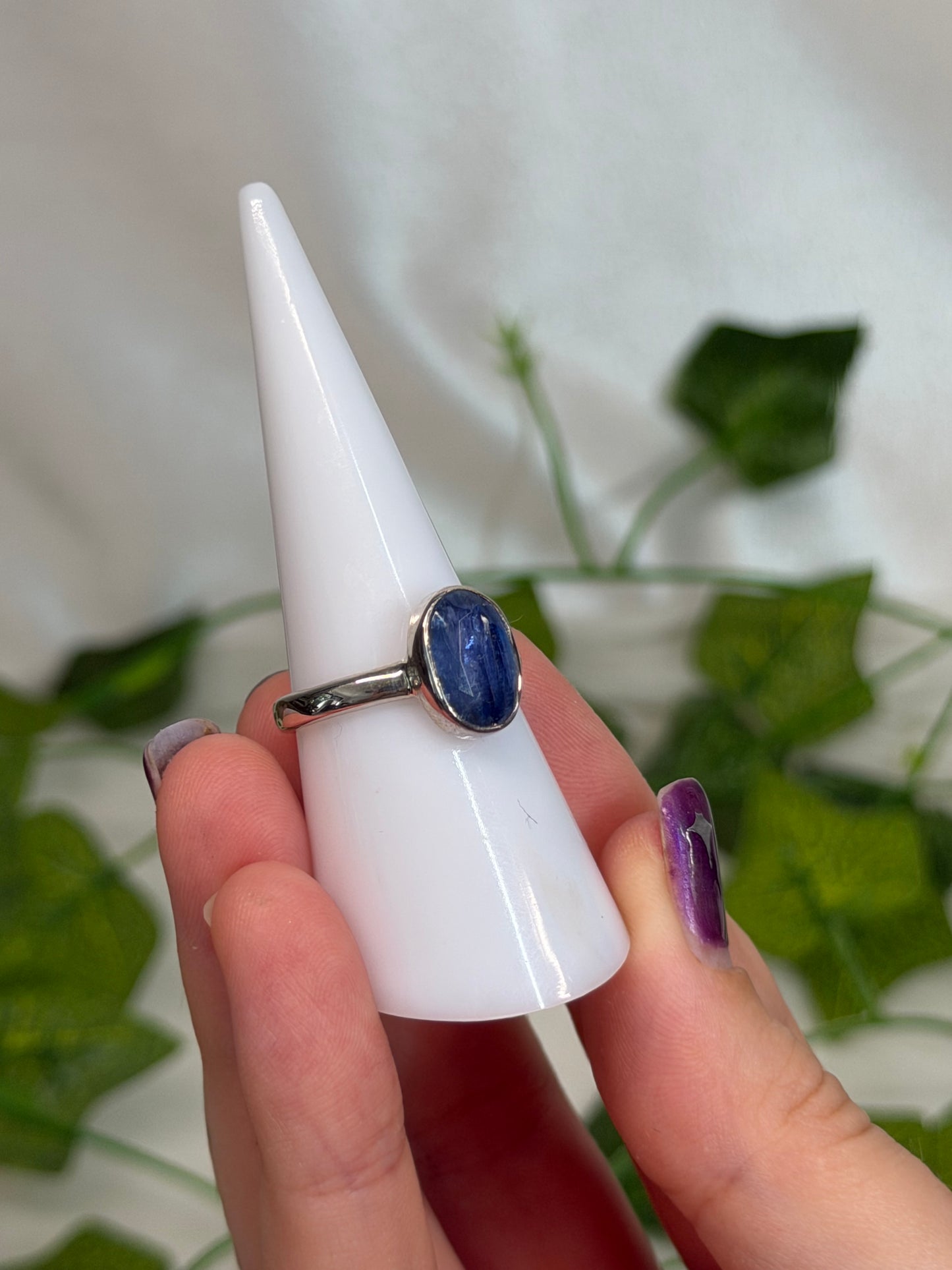 Blue Kyanite Ring Size P (925 Sterling Silver)