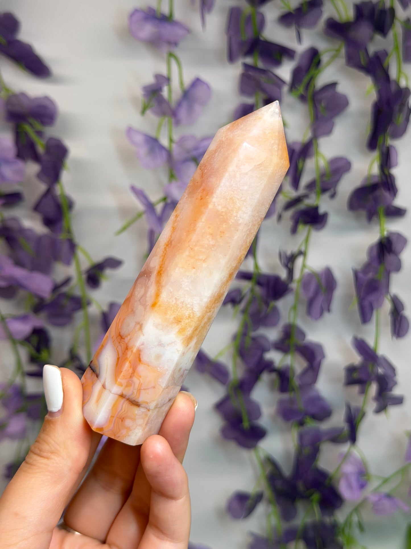 Flower Agate x Carnelian Tower