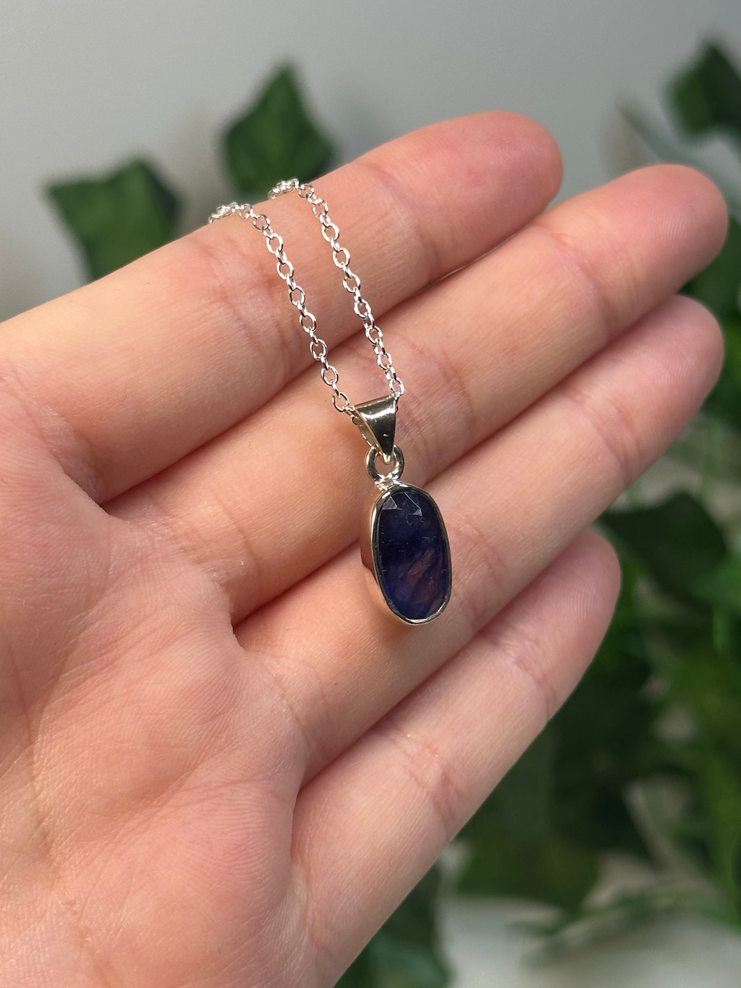 Sapphire Pendant (925 Sterling Silver)