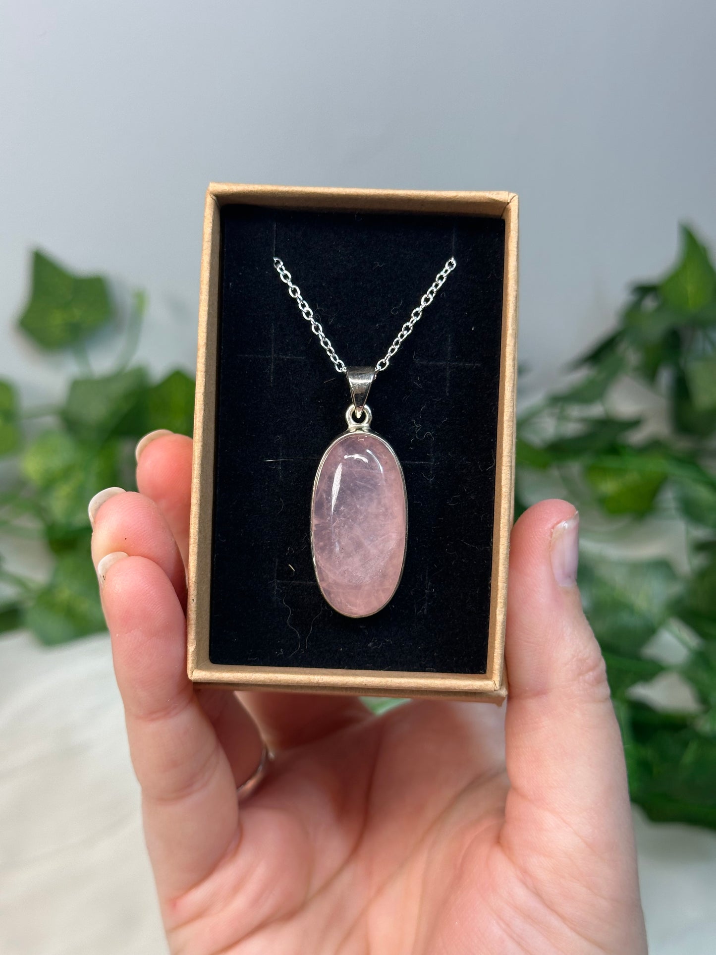 Rose Quartz Pendant (925 Sterling Silver)