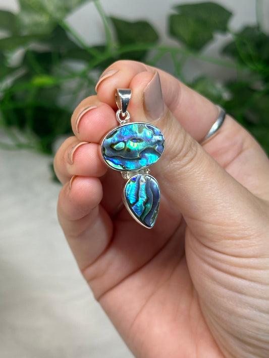 Double Abalone Pendant (925 Sterling Silver)