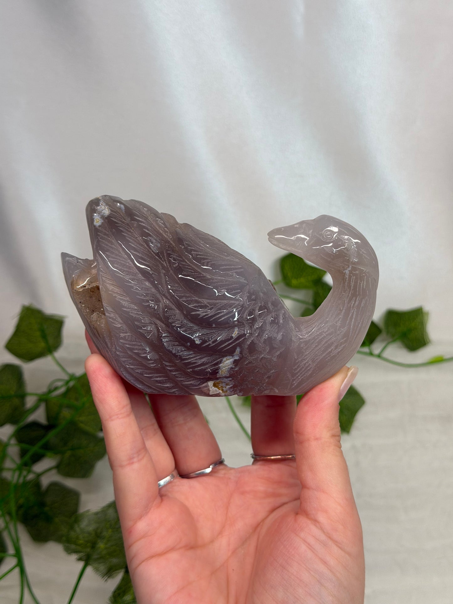 Druzy Agate Swan