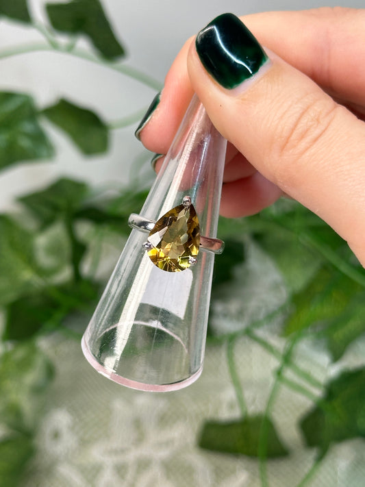 Citrine (Heat Treated) Size M Ring (925 Sterling Silver)