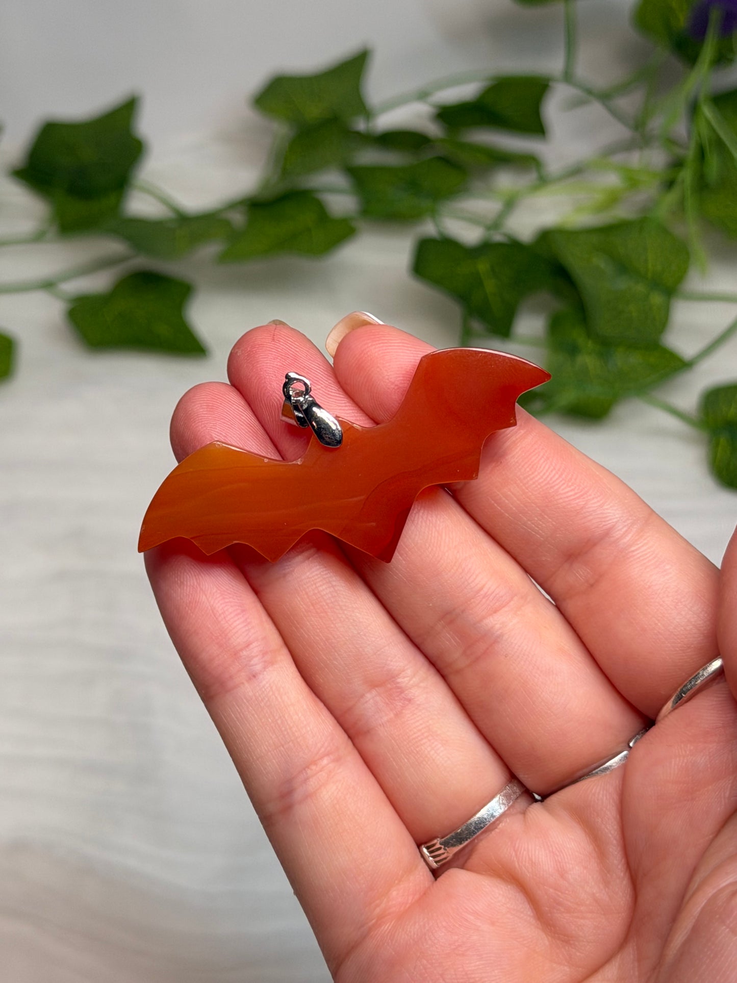 Carnelian Bat Pendants