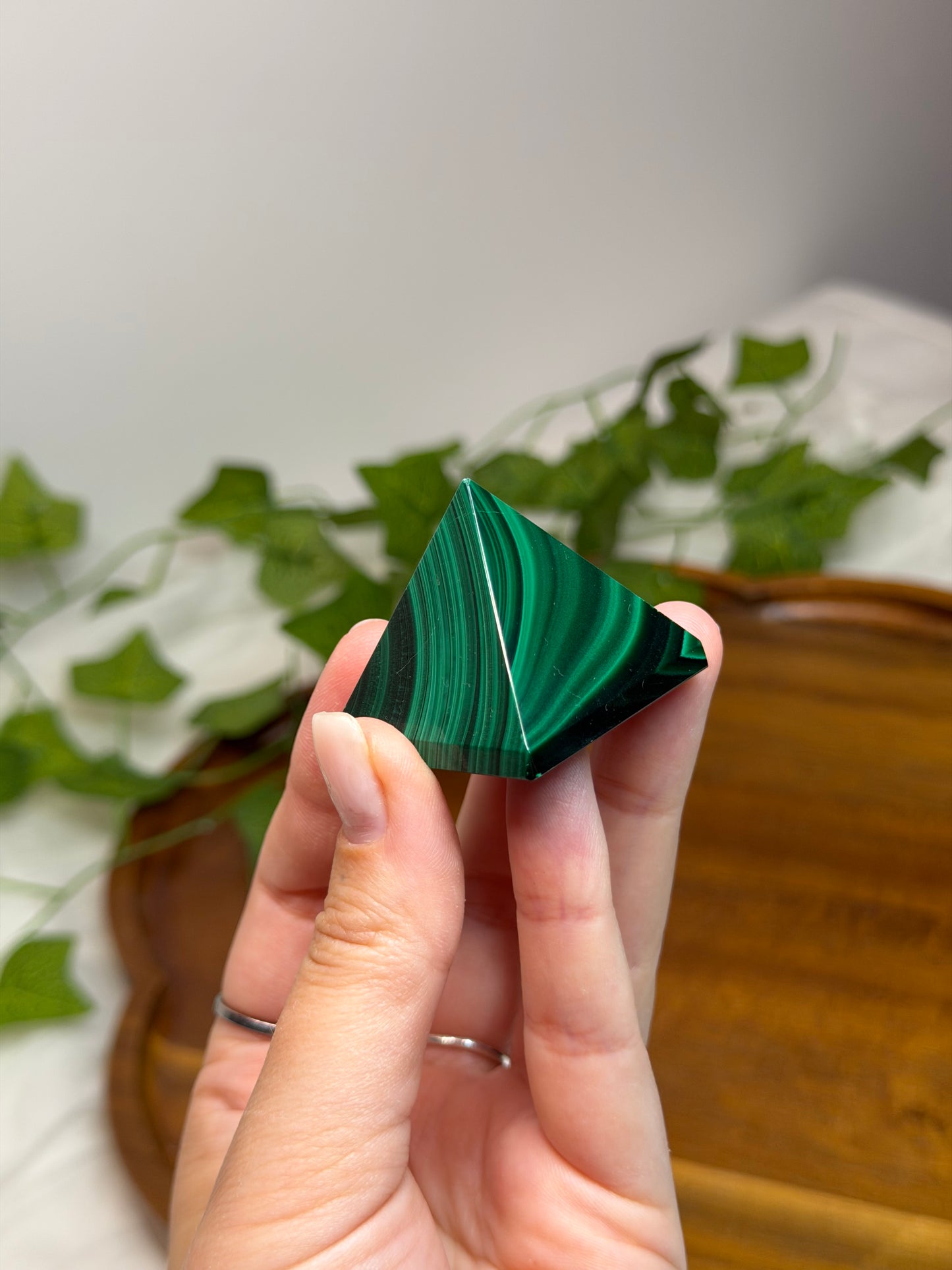 *Chipped Tipped Malachite Pyramids