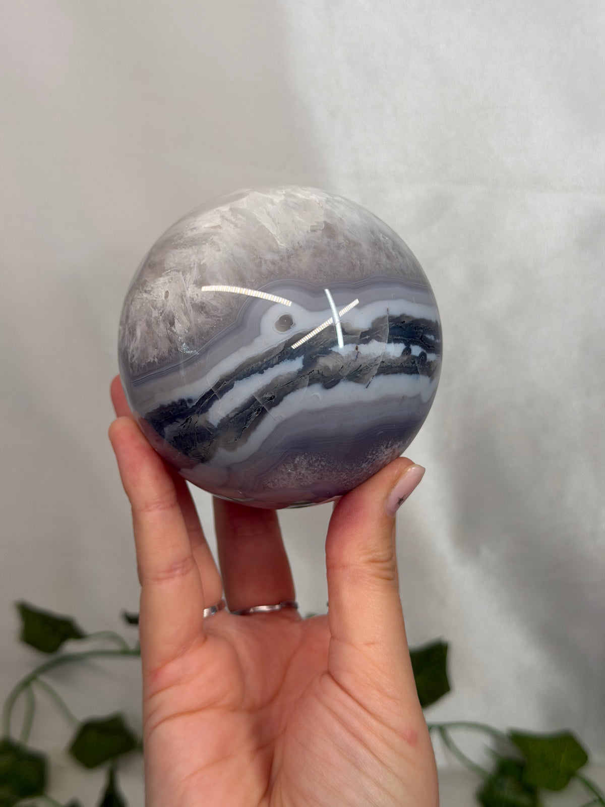 8cm Moss Agate Sphere