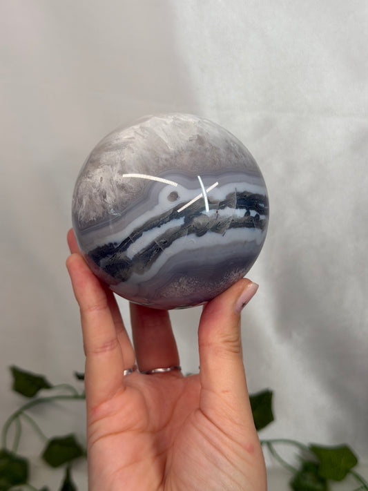 8cm Moss Agate Sphere