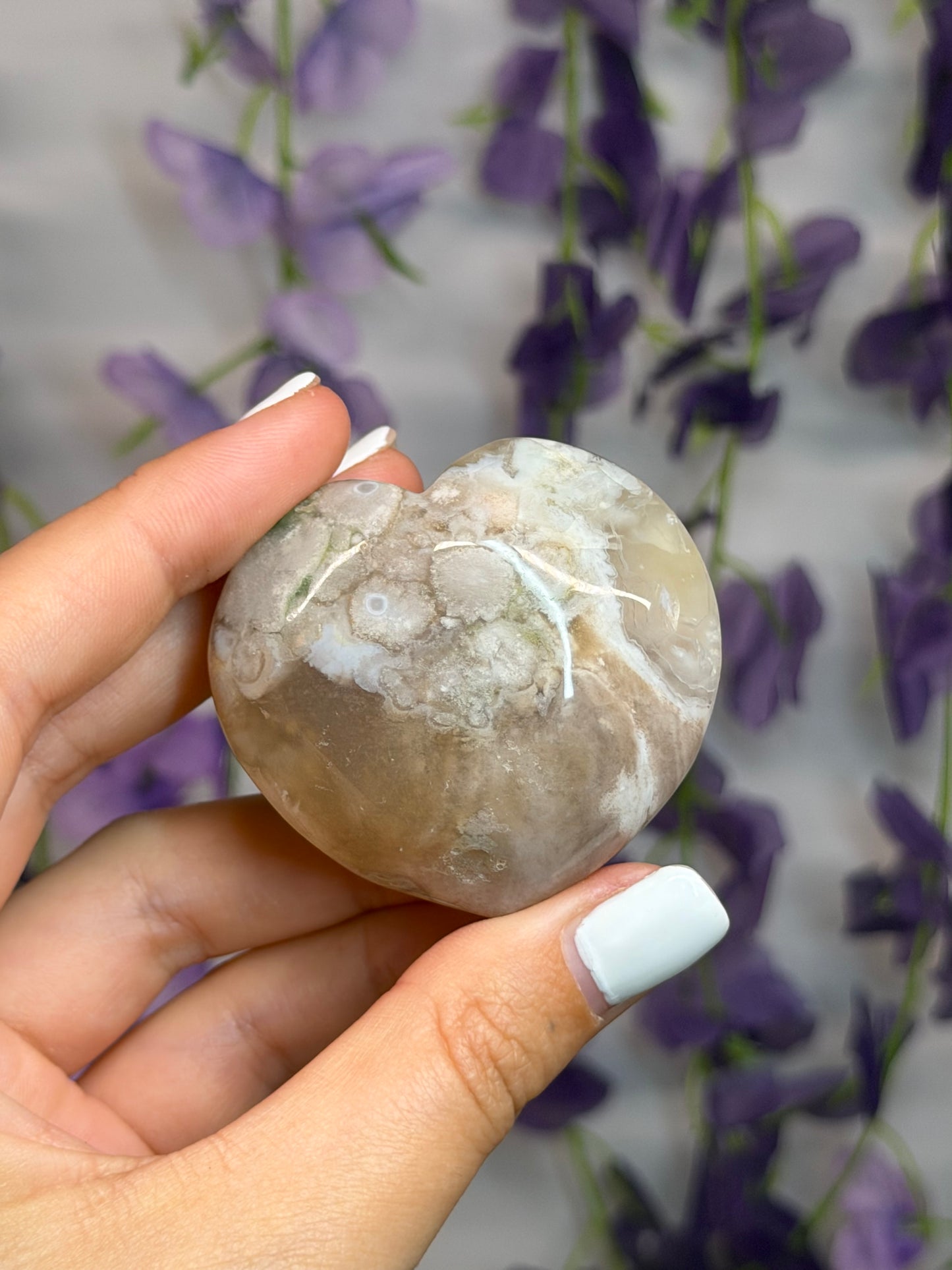 Flower Agate Hearts