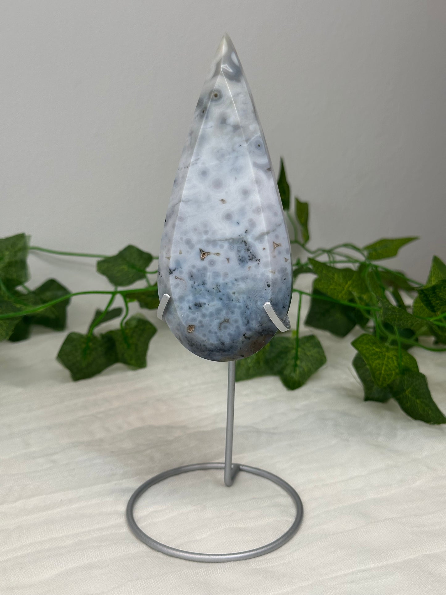 Ocean Jasper Teardrop on a Stand