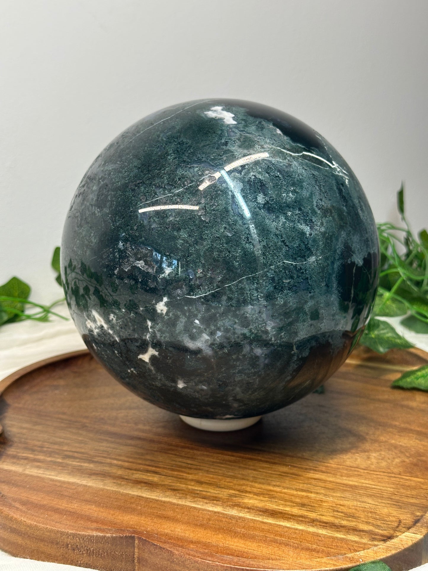 17cm Moss Agate Sphere