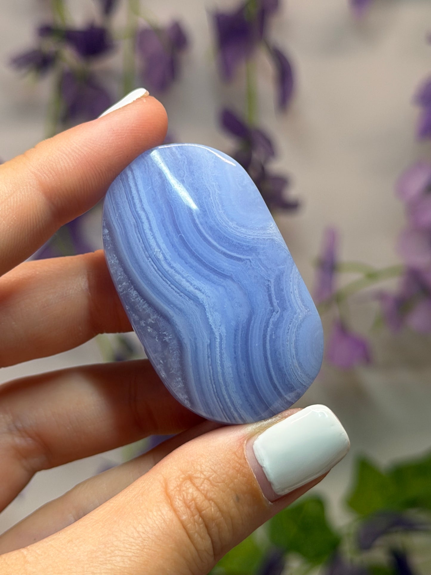 Blue Lace Agate Palmstones