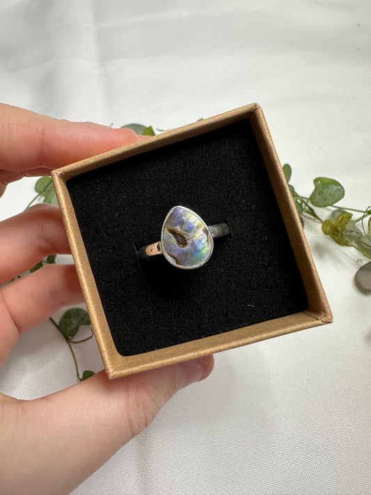 Abalone Shell Size S Ring (925 Sterling Silver)