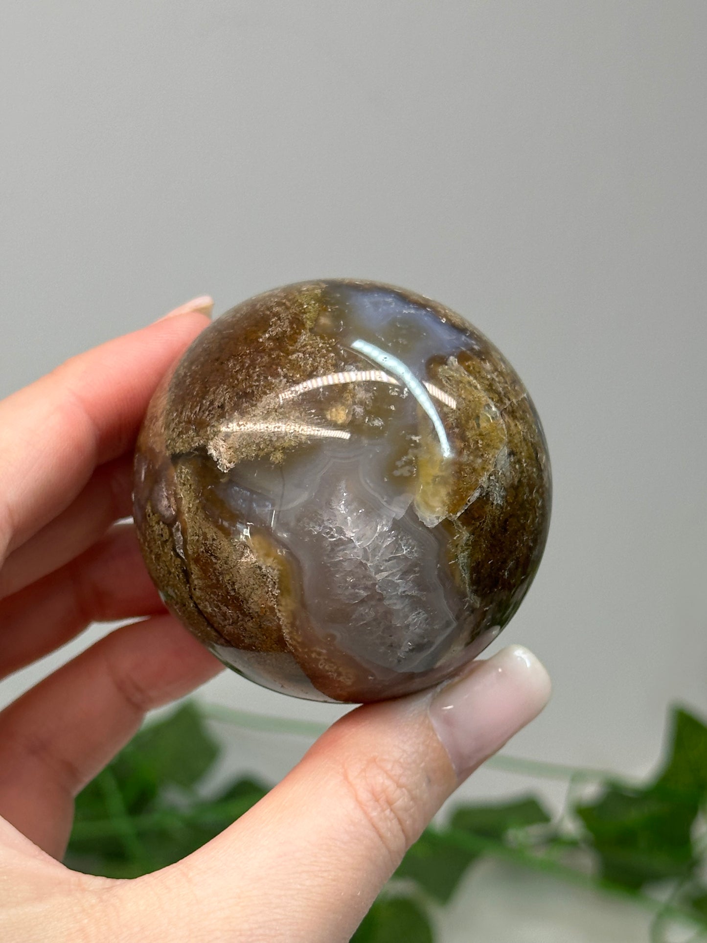 Scenic Moss Agate Sphere