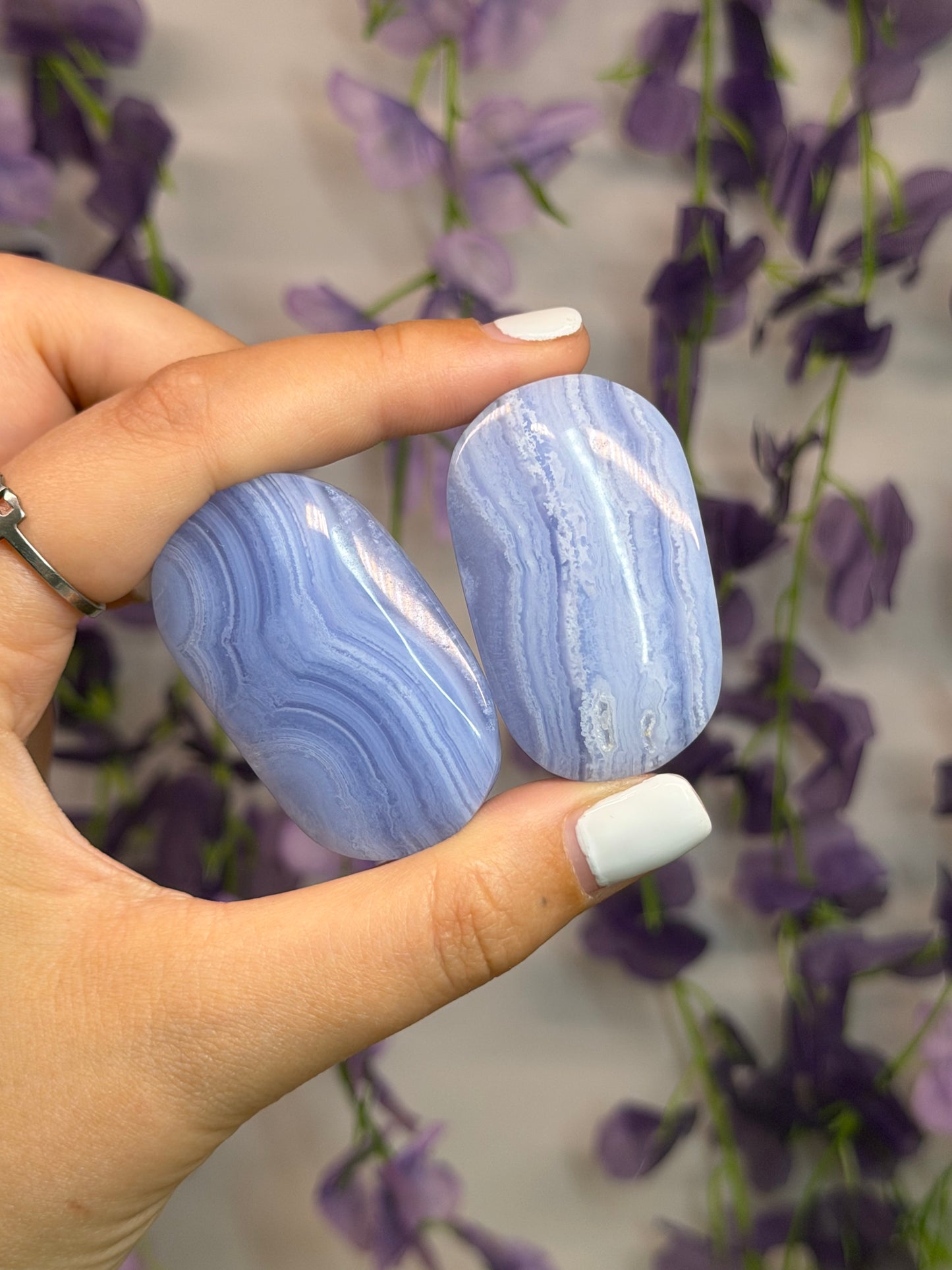 Blue Lace Agate Palmstones