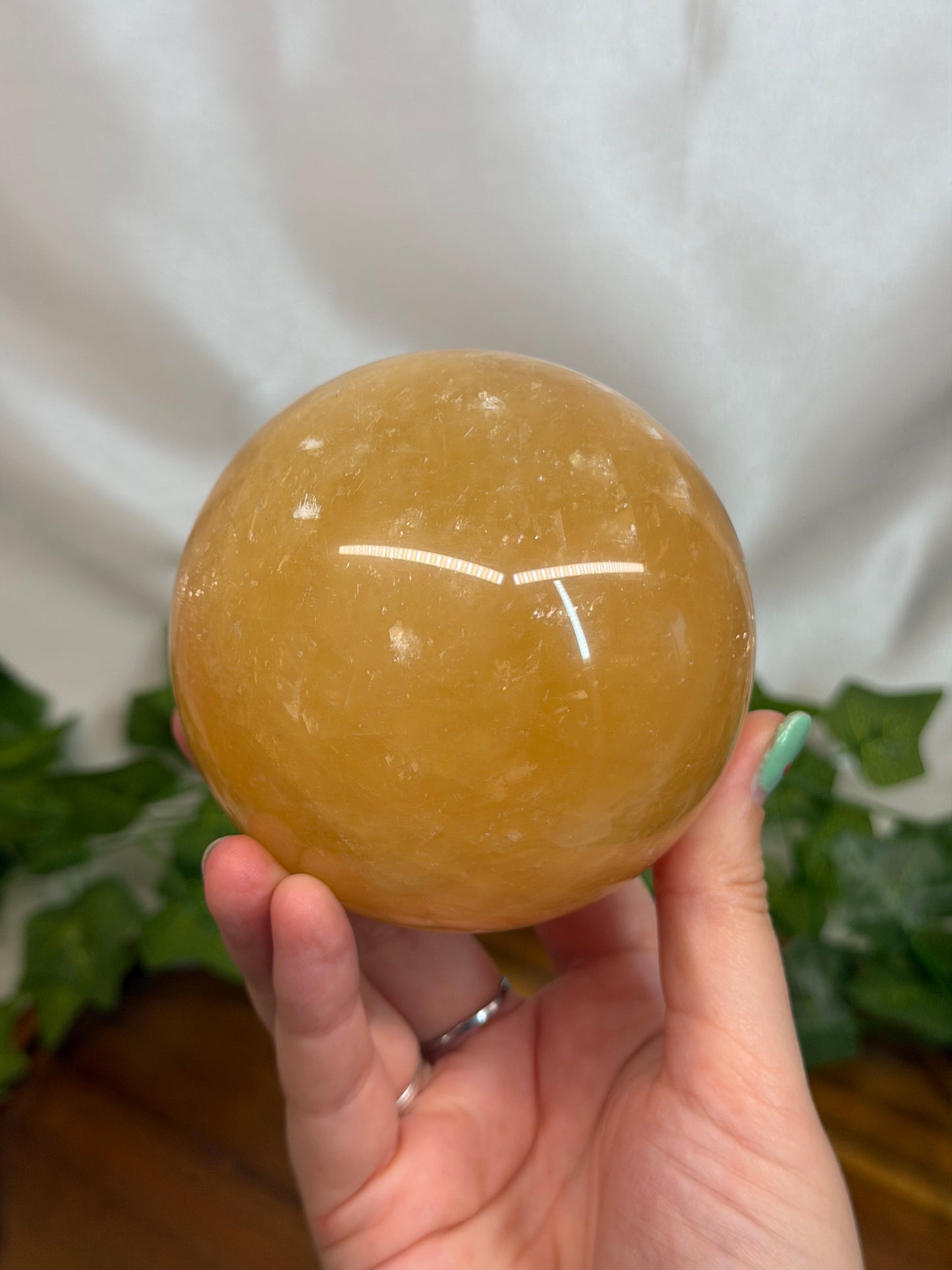 8.5cm Golden Calcite Sphere