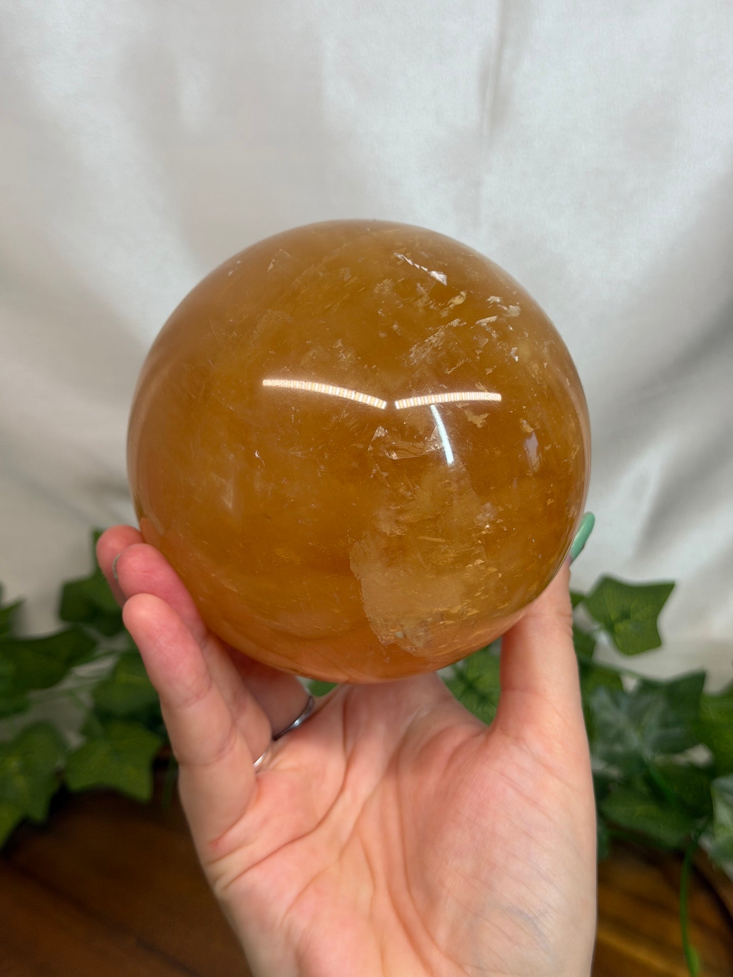 10cm Golden Calcite Sphere