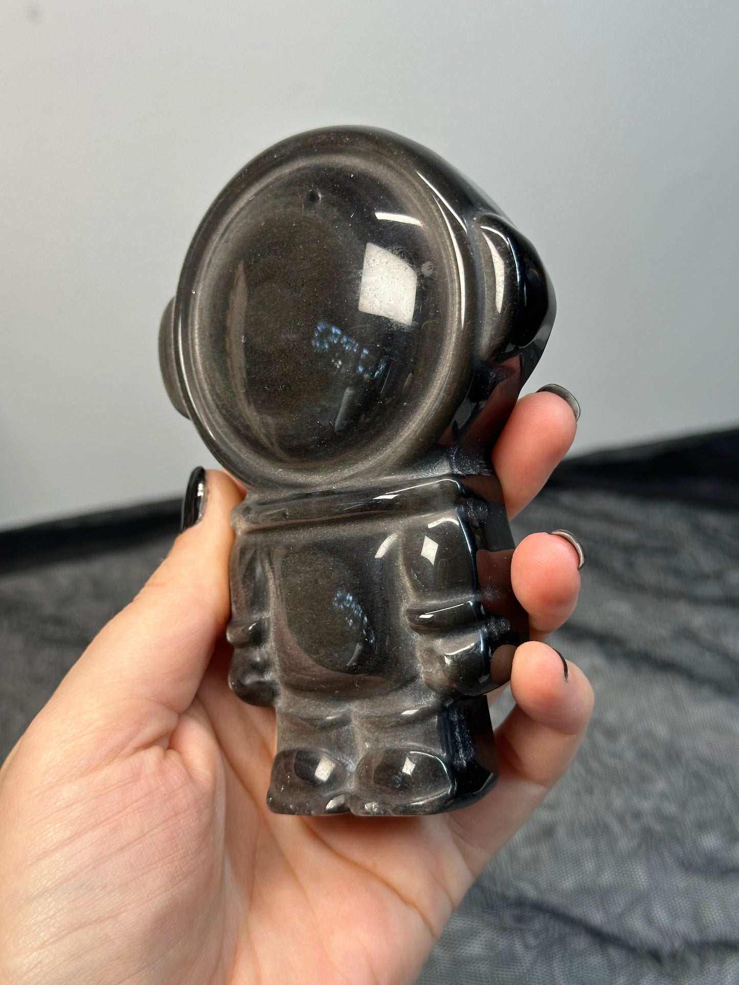 Silver Sheen Obsidian Astronaut