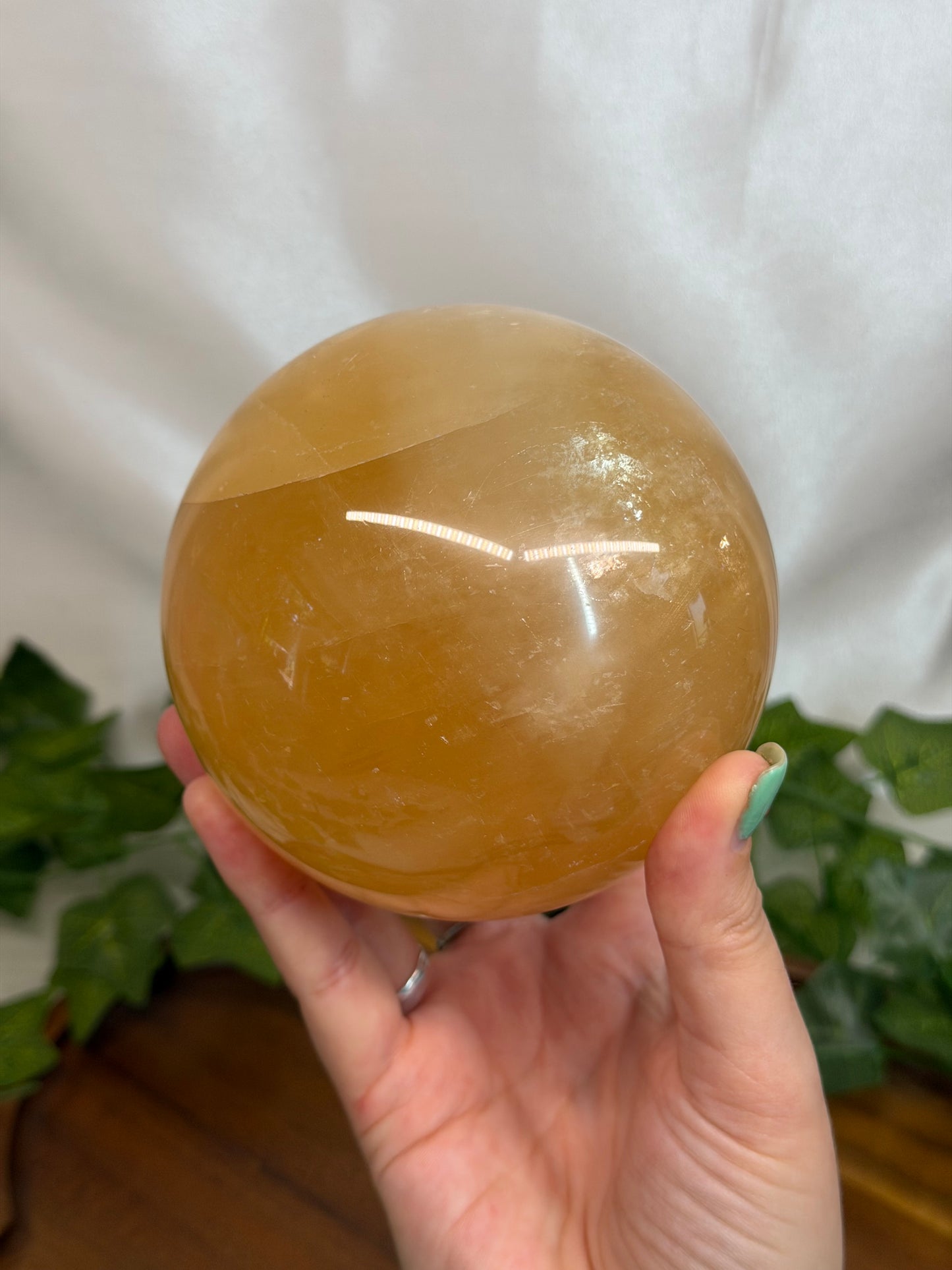 10cm Golden Calcite Sphere