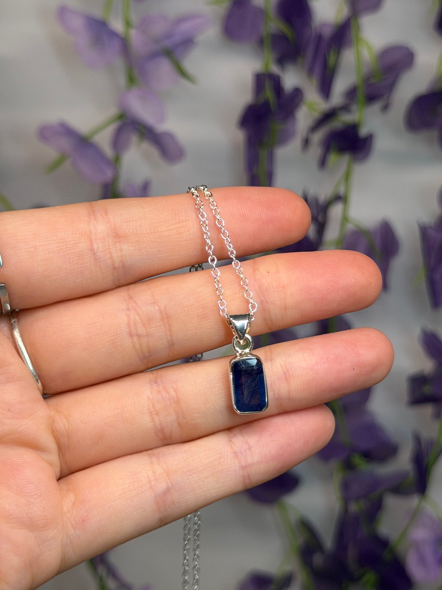 Blue Sapphire Pedant  (925 Sterling Silver)