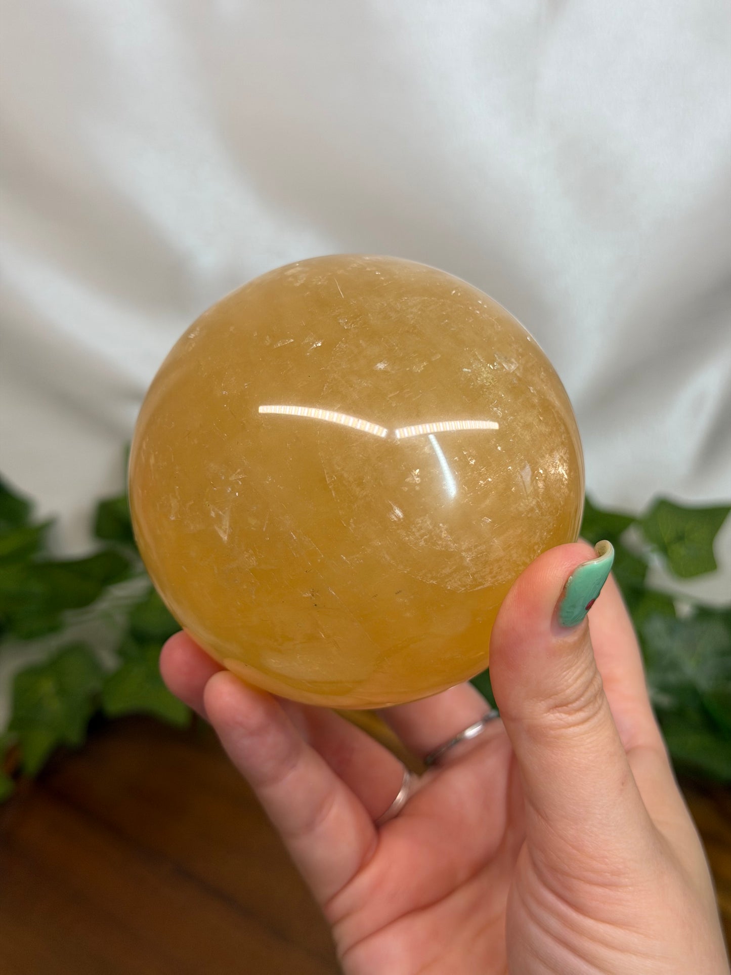 8cm Golden Calcite Sphere