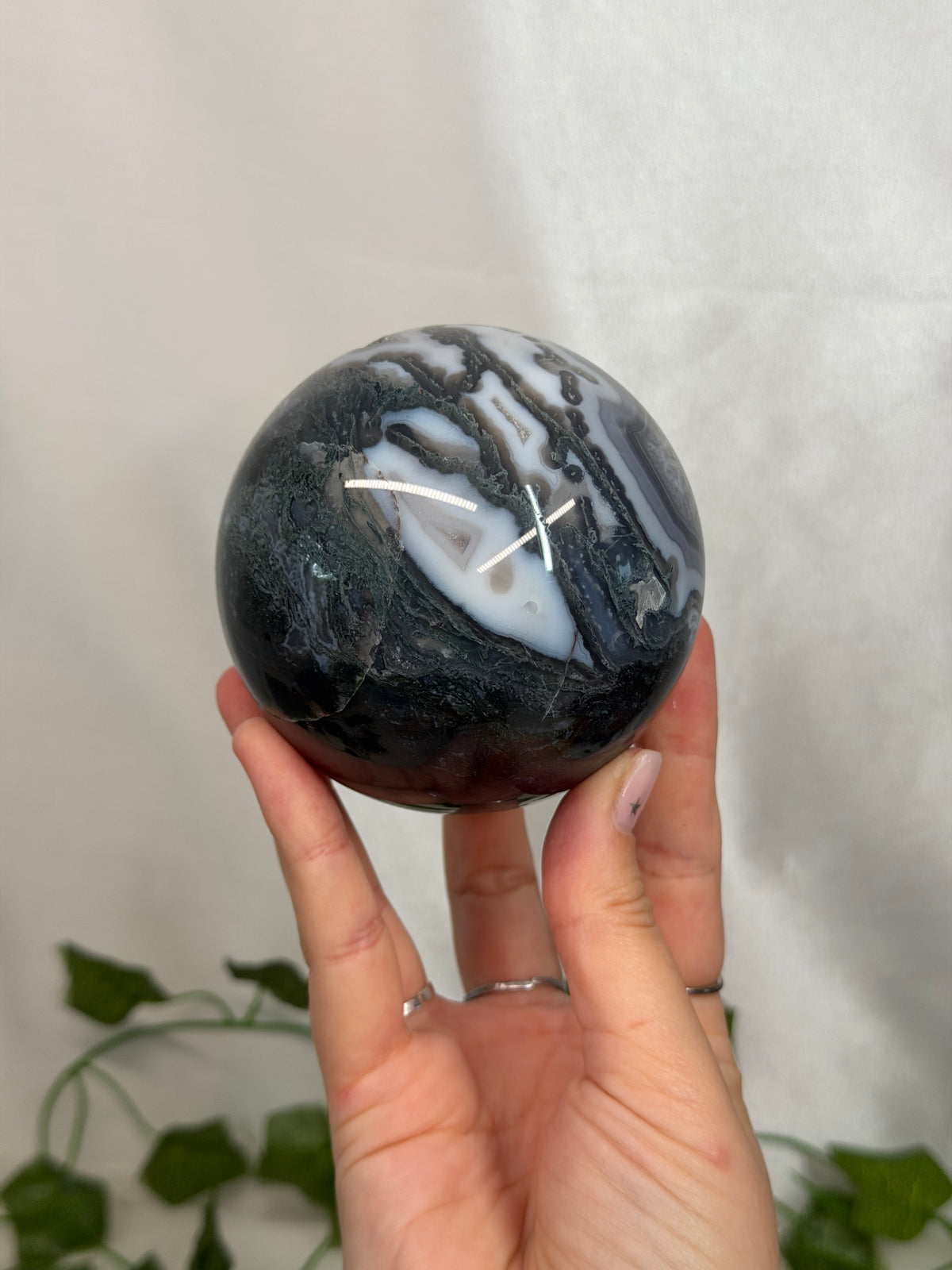 8.2cm Moss Agate Sphere