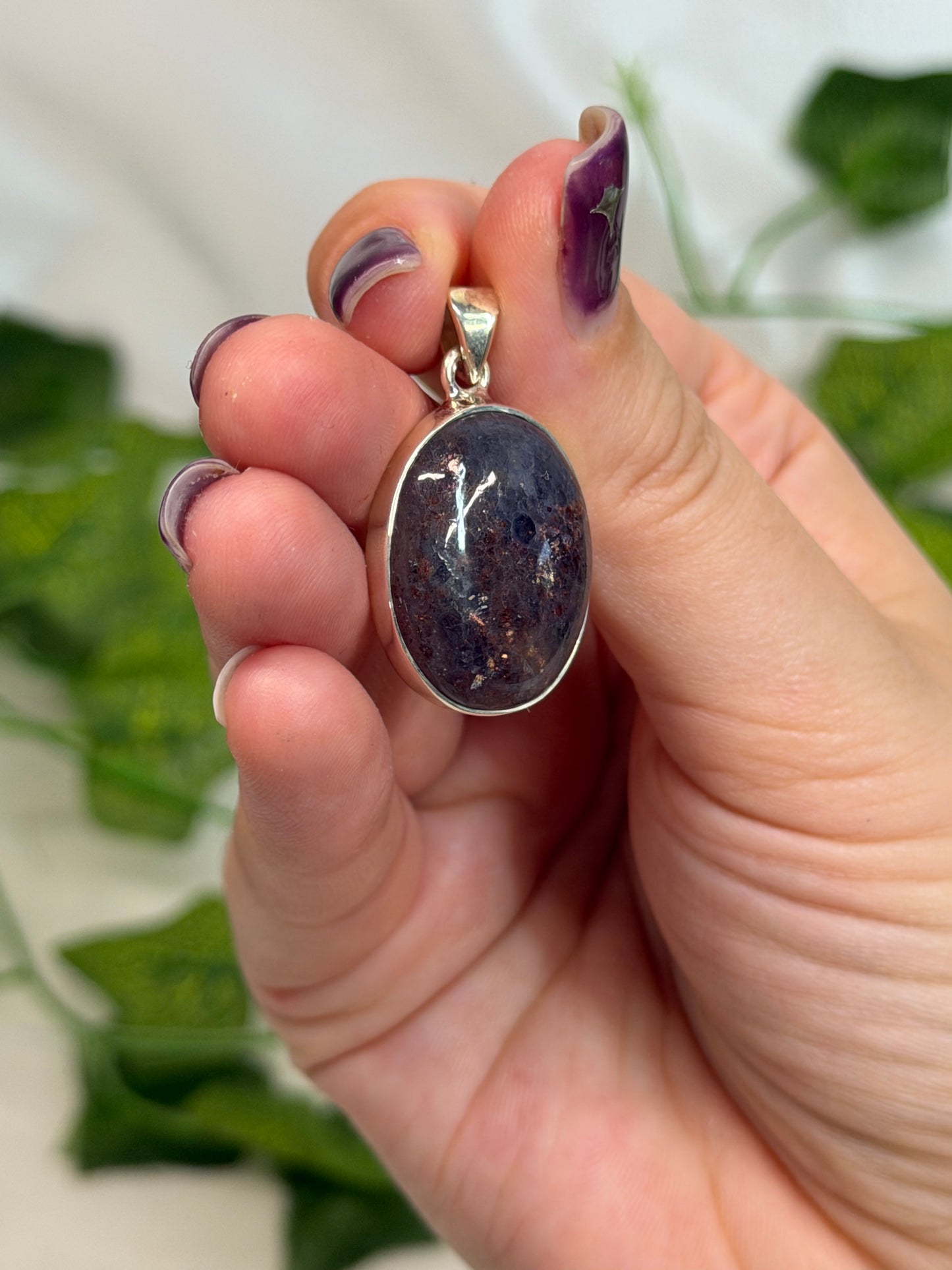 Iolite x Sunstone Pendant (925 Sterling Silver)