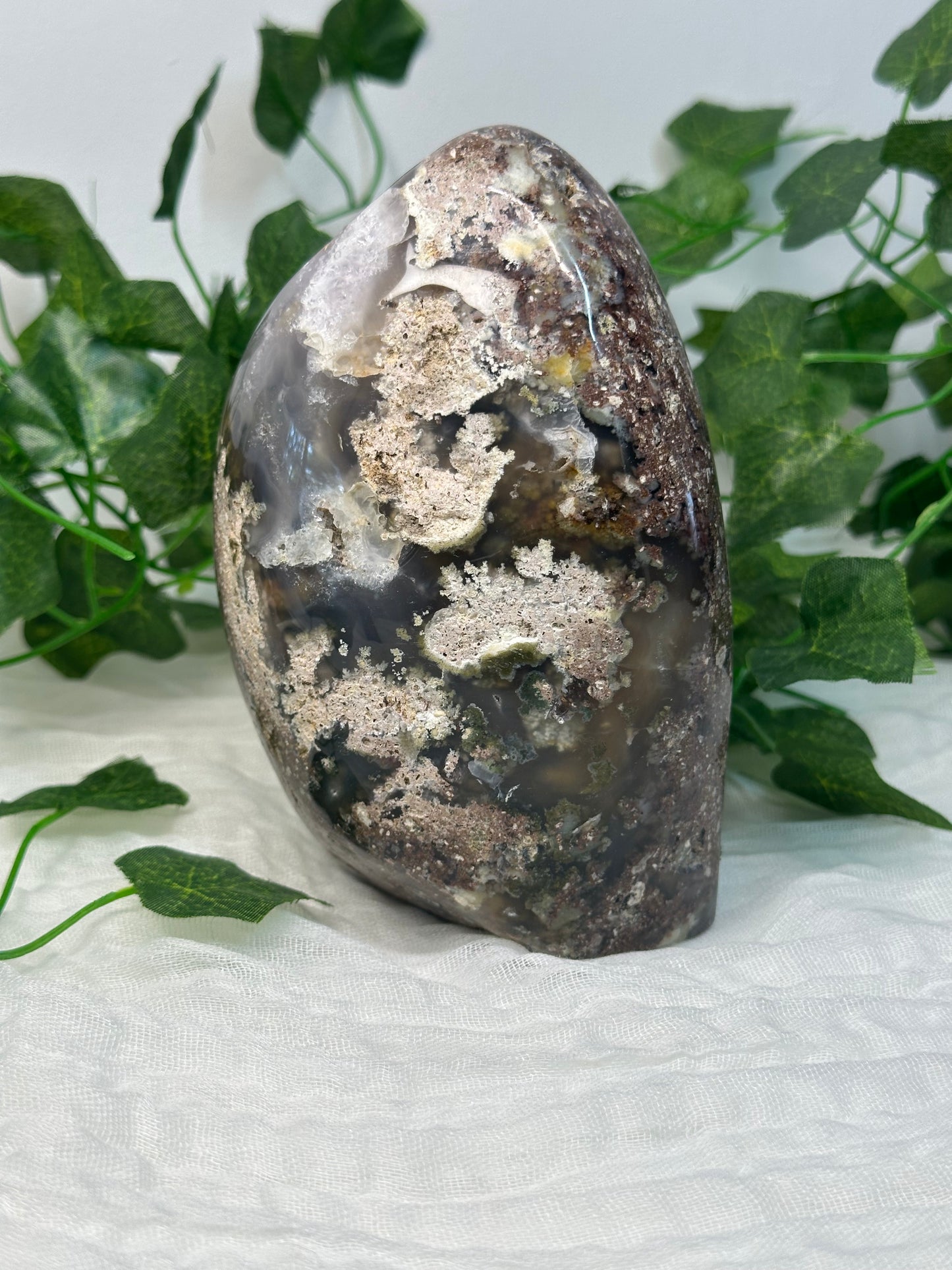 Scenic Moss Agate X Amethyst Freeform