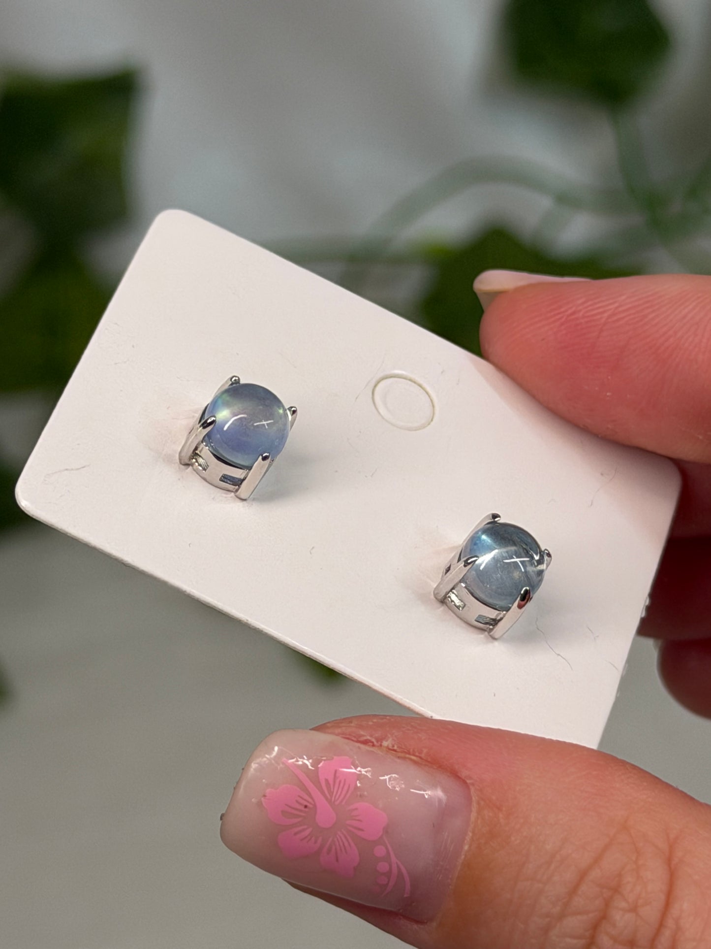 Round Aquamarine Studs (925 sterling Silver)