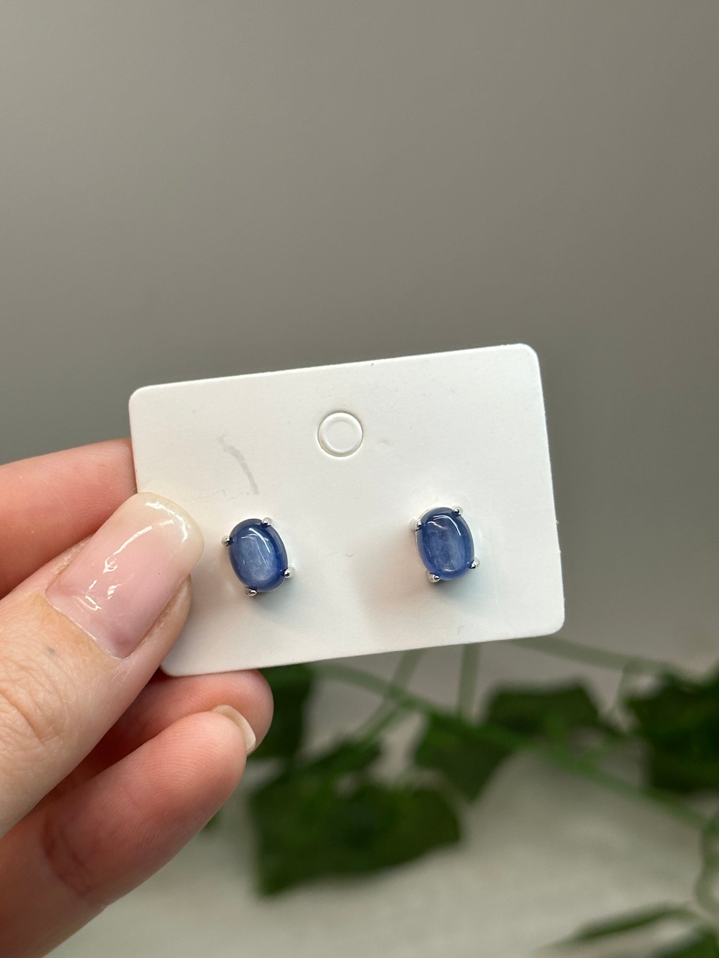Blue Kyanite Studs (925 Sterling Silver)