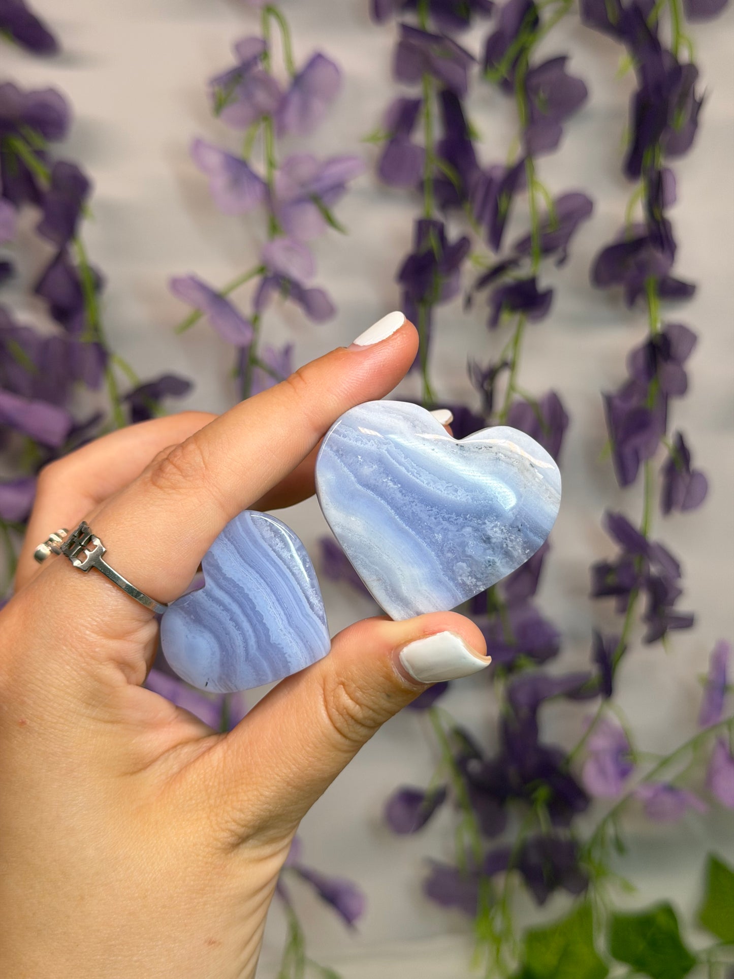 Blue Lace Agate Hearts