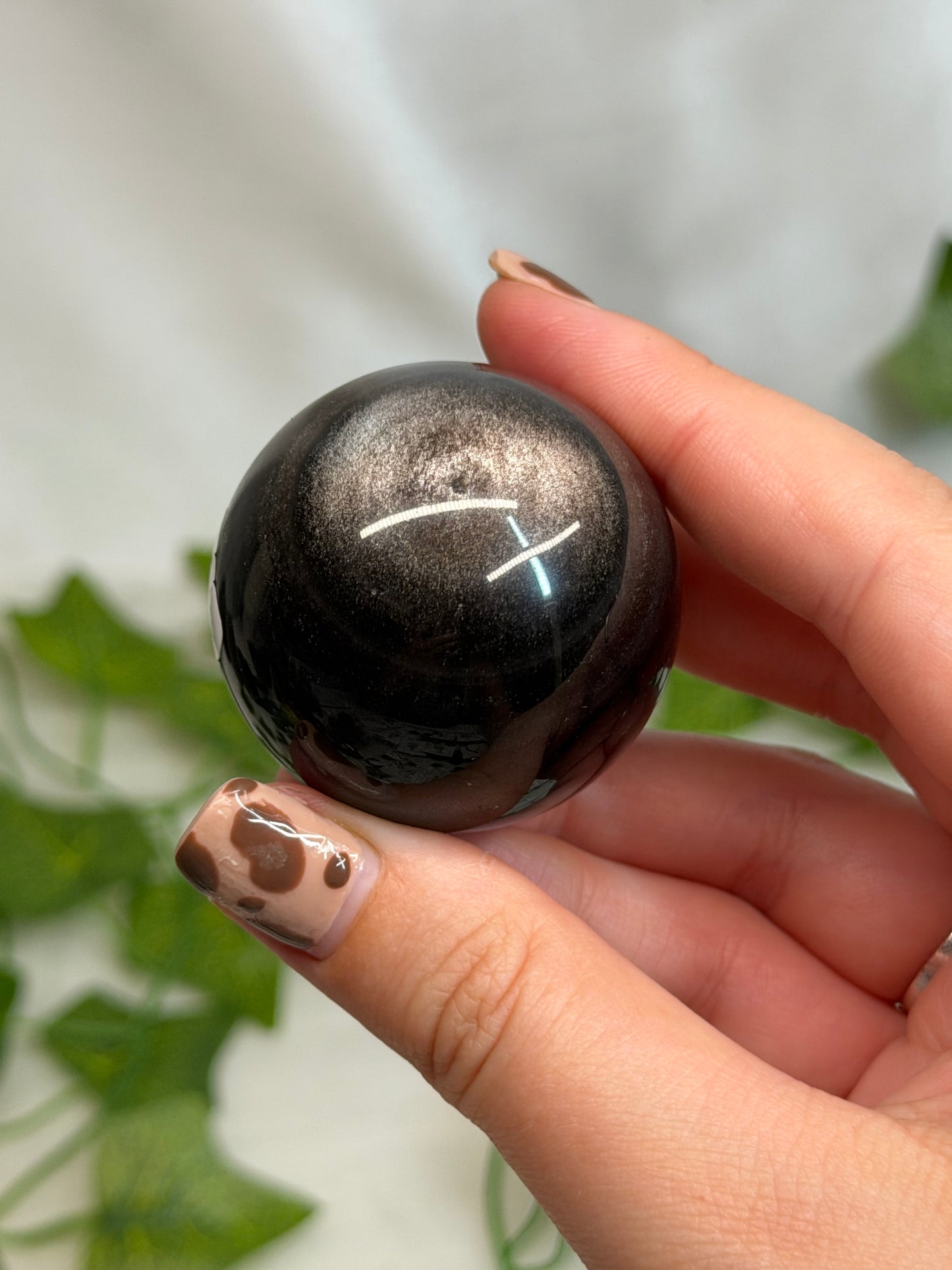 4cm Silver Sheen Obsidian Sphere