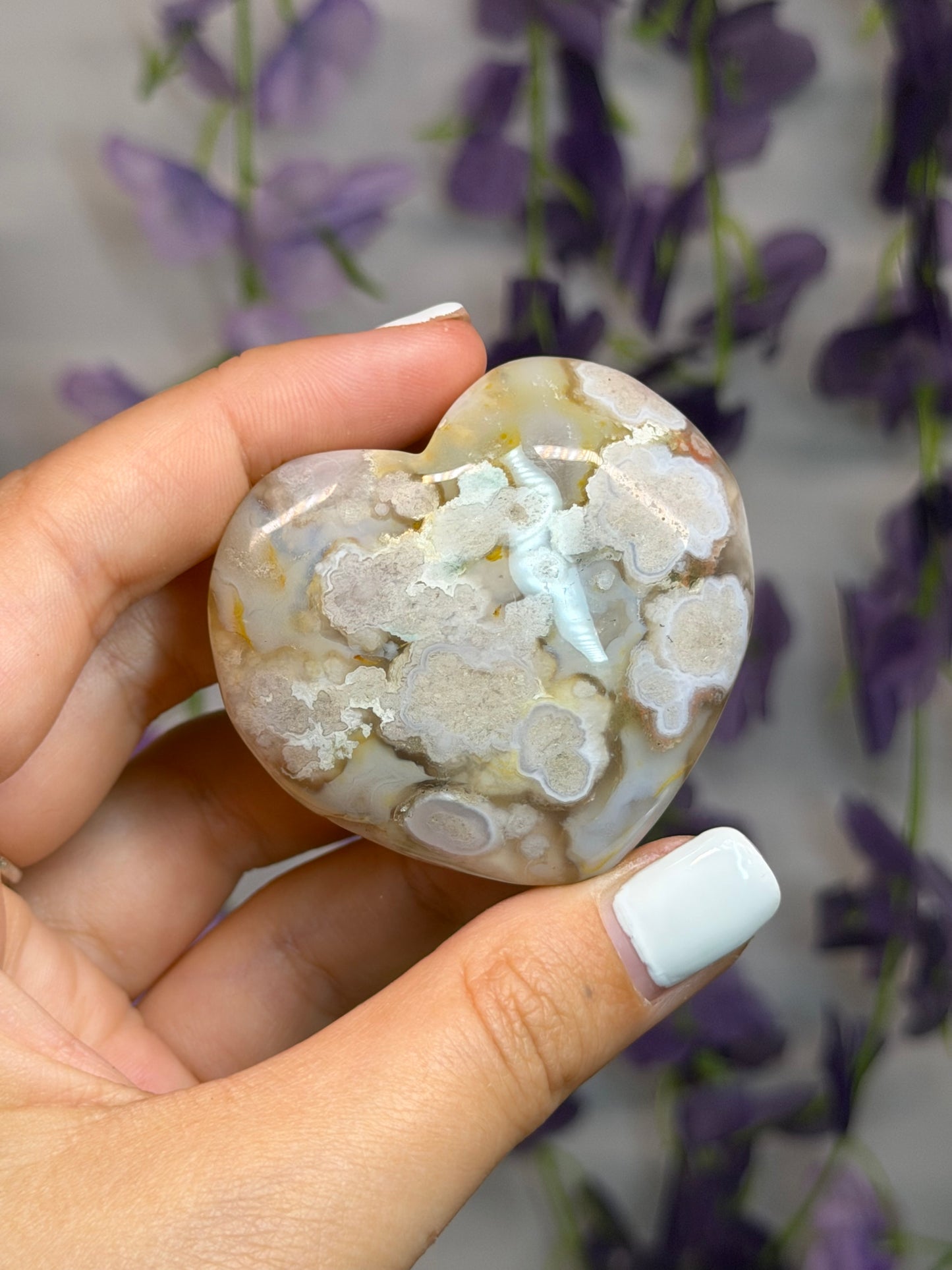 Flower Agate Hearts